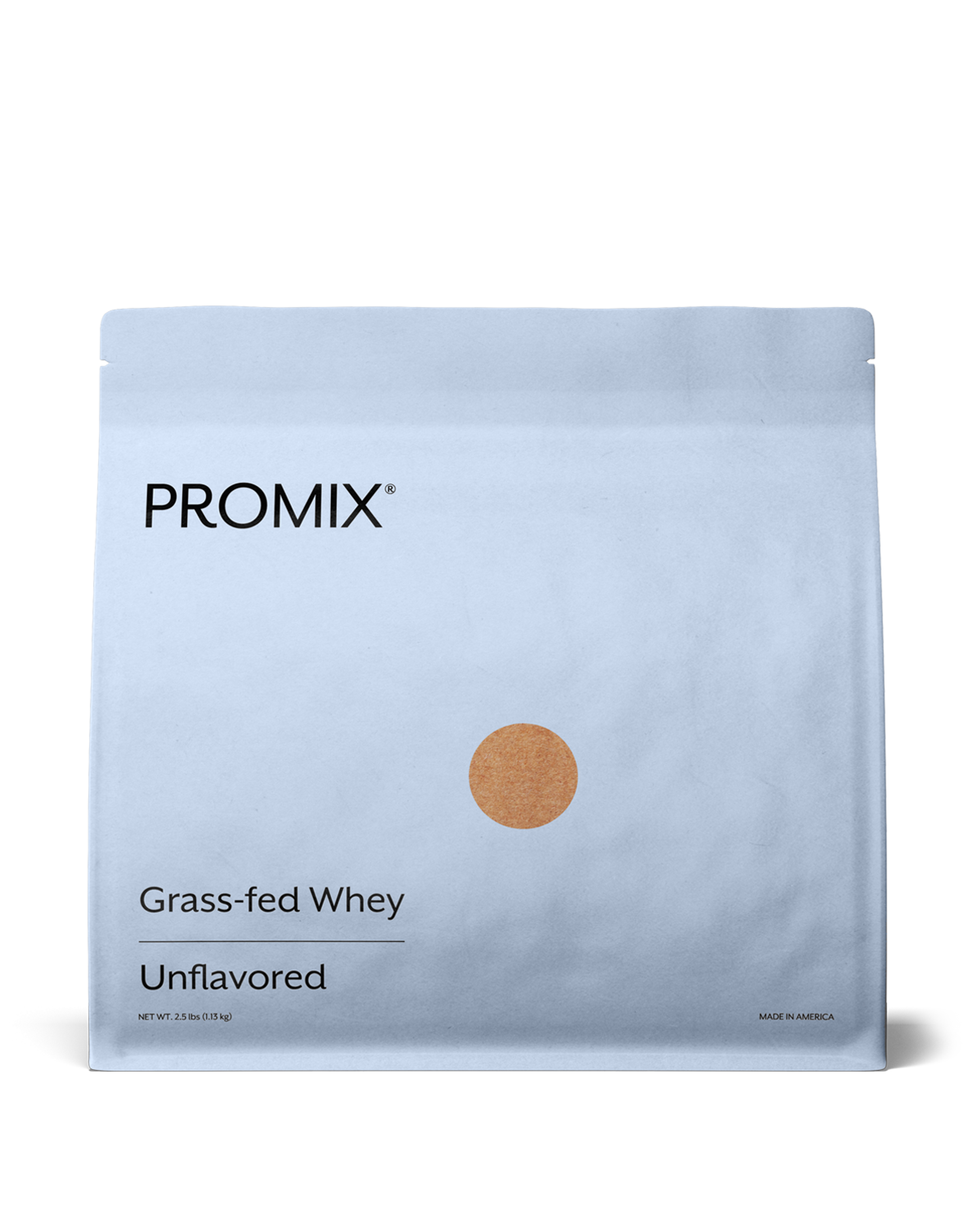 Promix 2.5lb unflavored grass-fed whey protein powder container