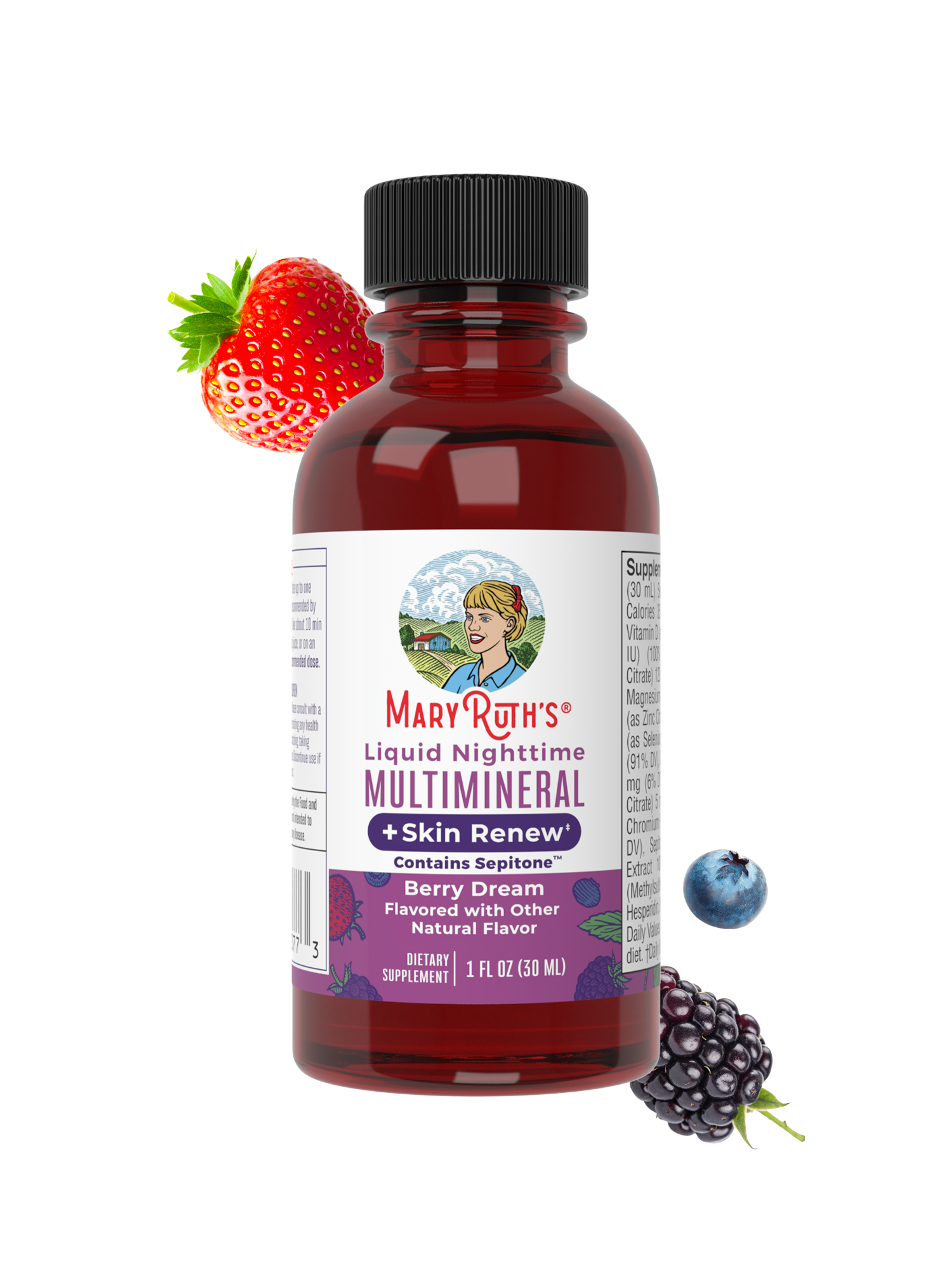 Liquid Nighttime Multimineral Skin Renew travel pack, Berry Dream flavor