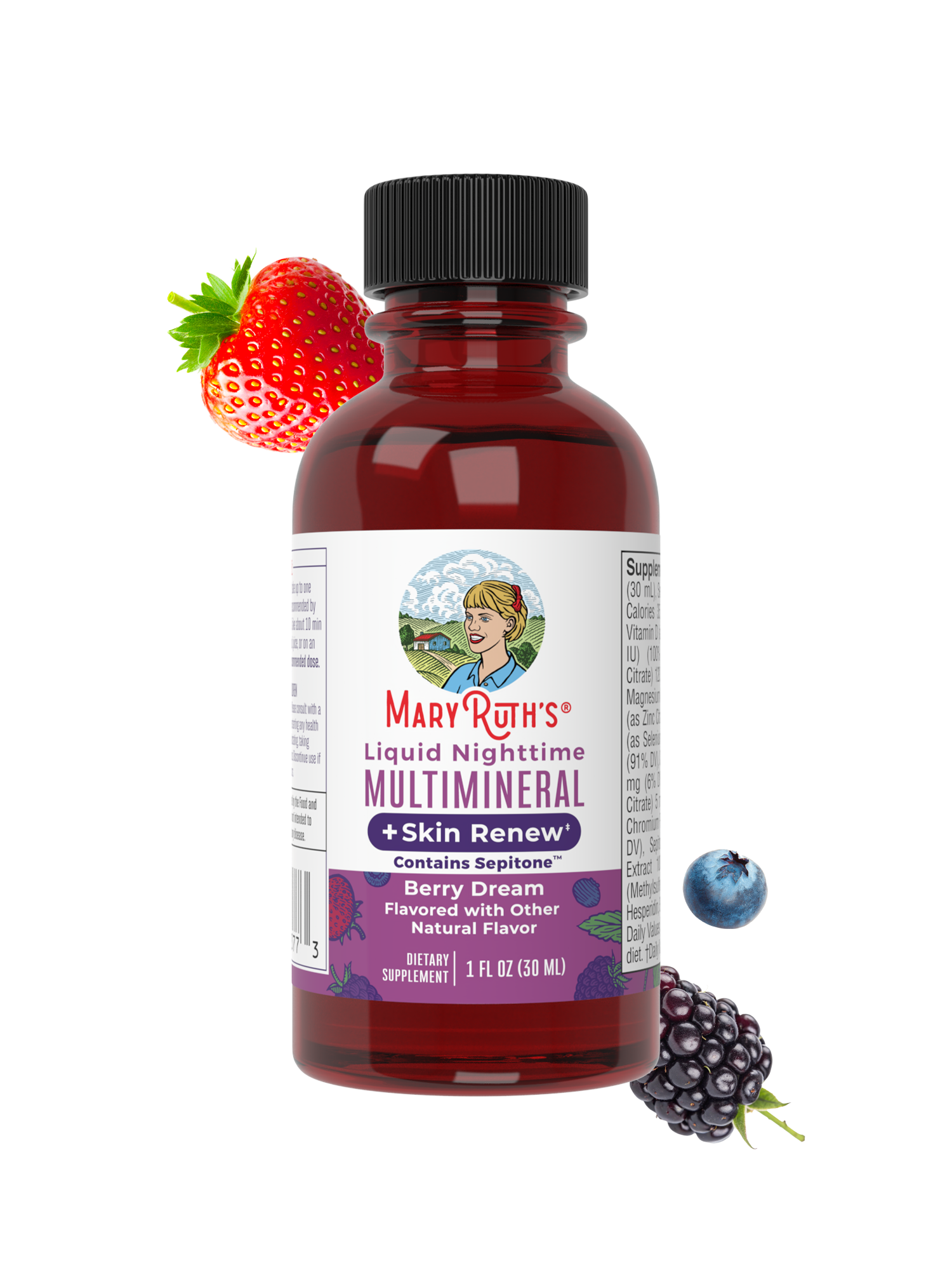 Liquid Nighttime Multimineral Skin Renew travel pack, Berry Dream flavor