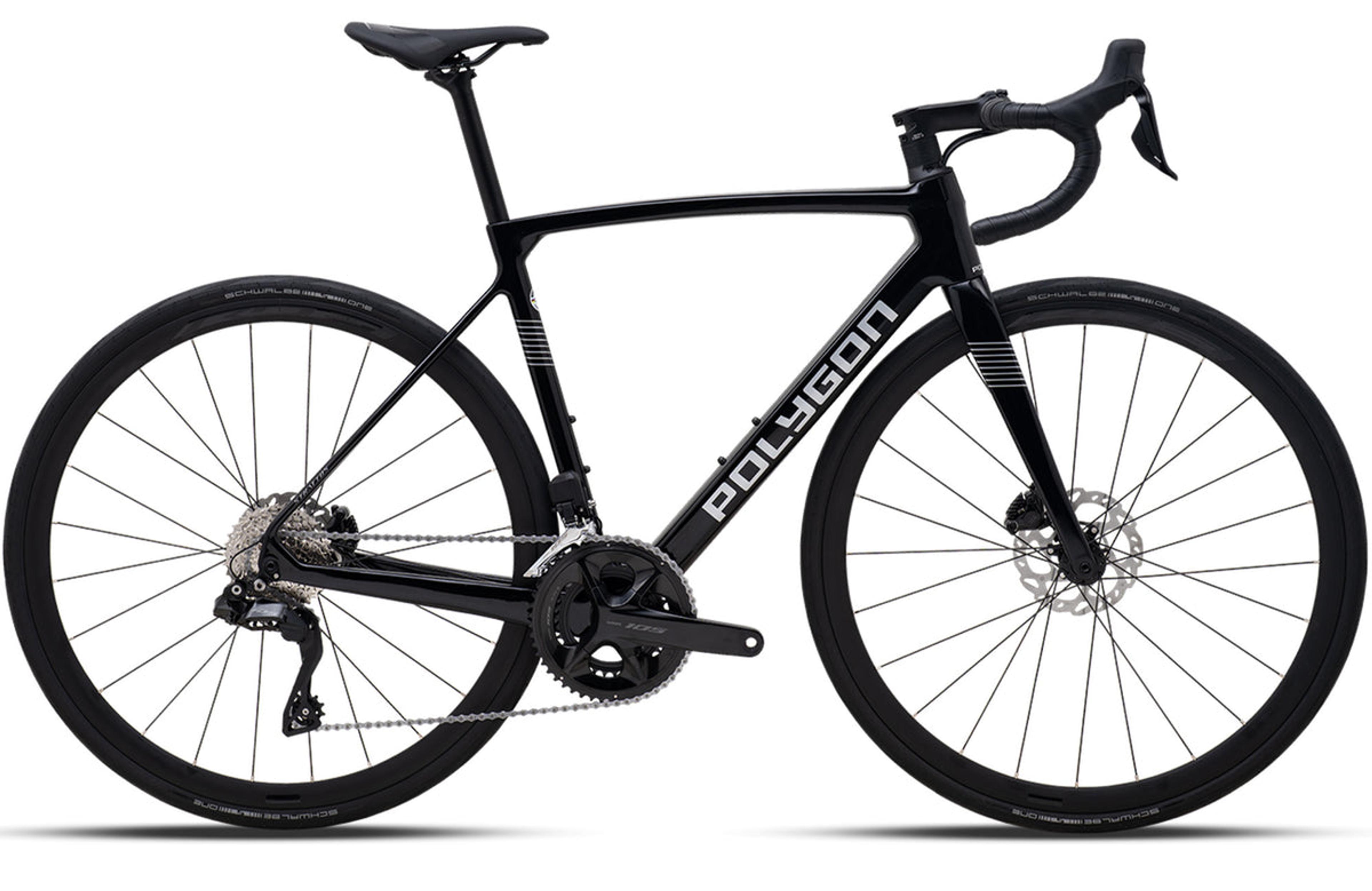 Product image for Polygon Strattos S7X - 105 Di2 Carbon Road Bike in Black / L