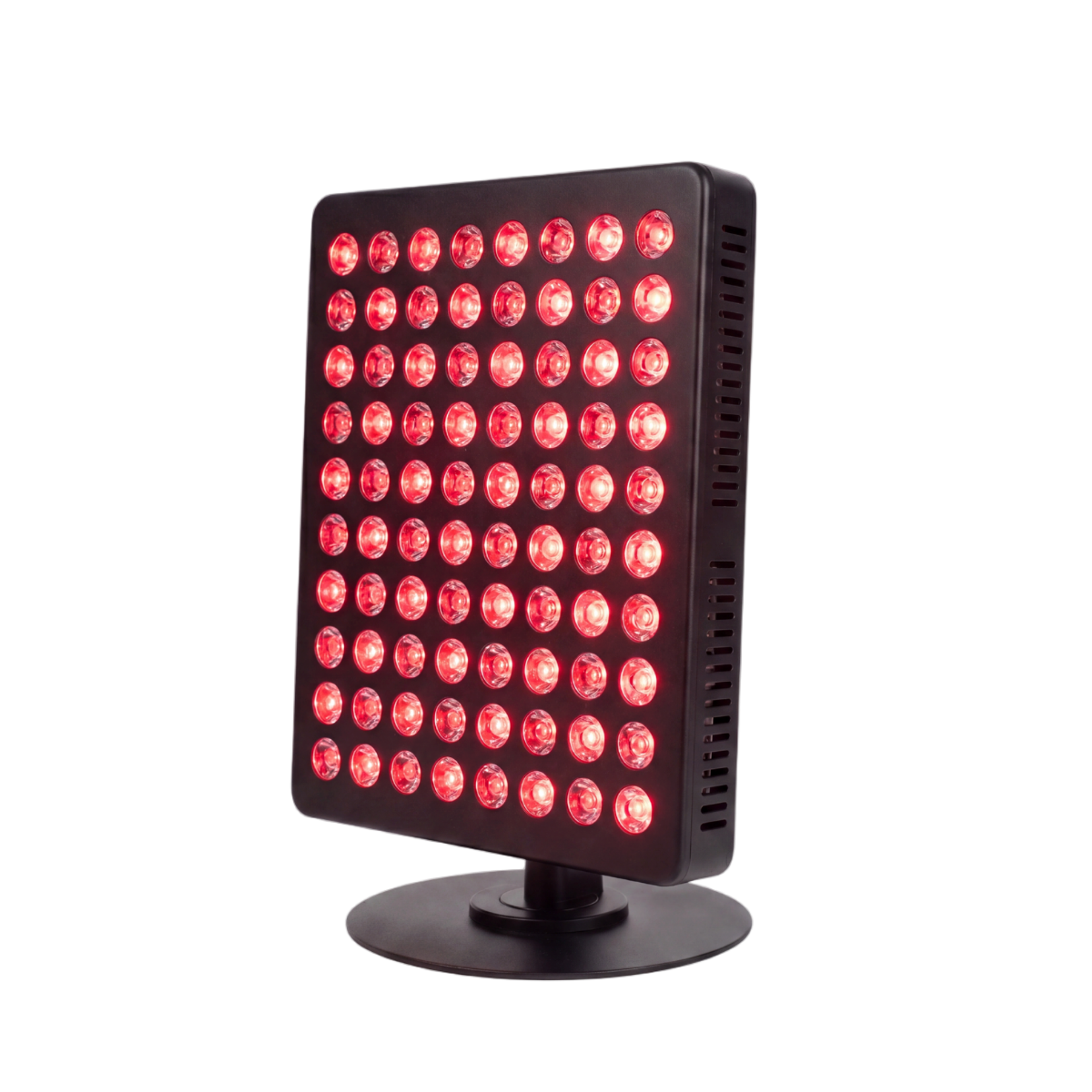 Red light therapy panel with a free mask offer graphic