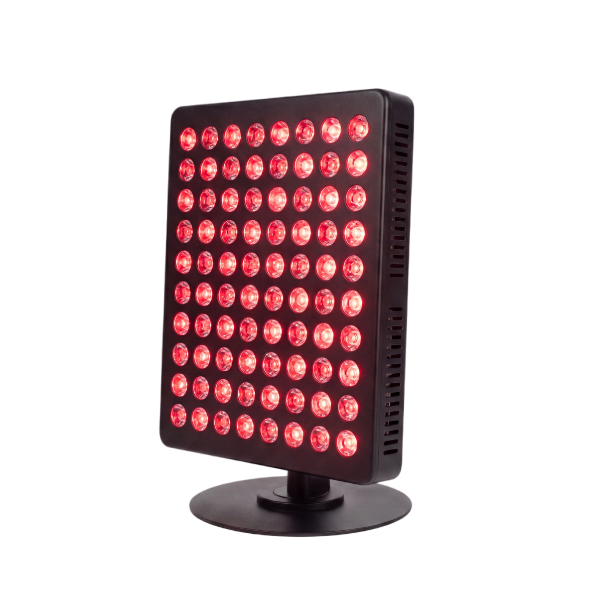 Red light therapy panel with a free mask offer graphic