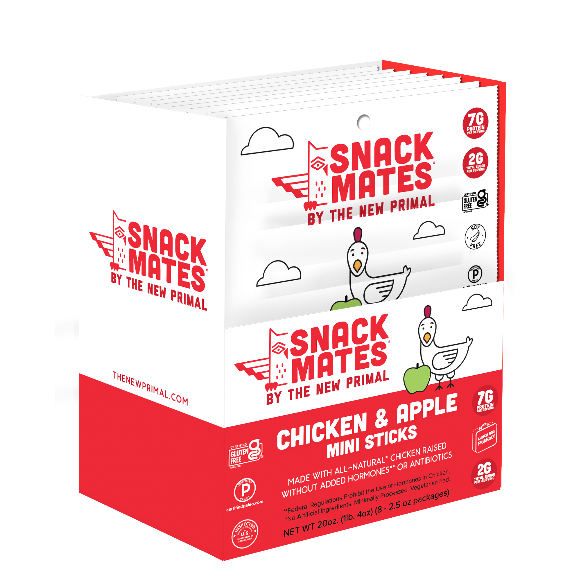Snack Mates Chicken and Apple Mini Meat Sticks (8 Packs, 40 Mini-Sticks)