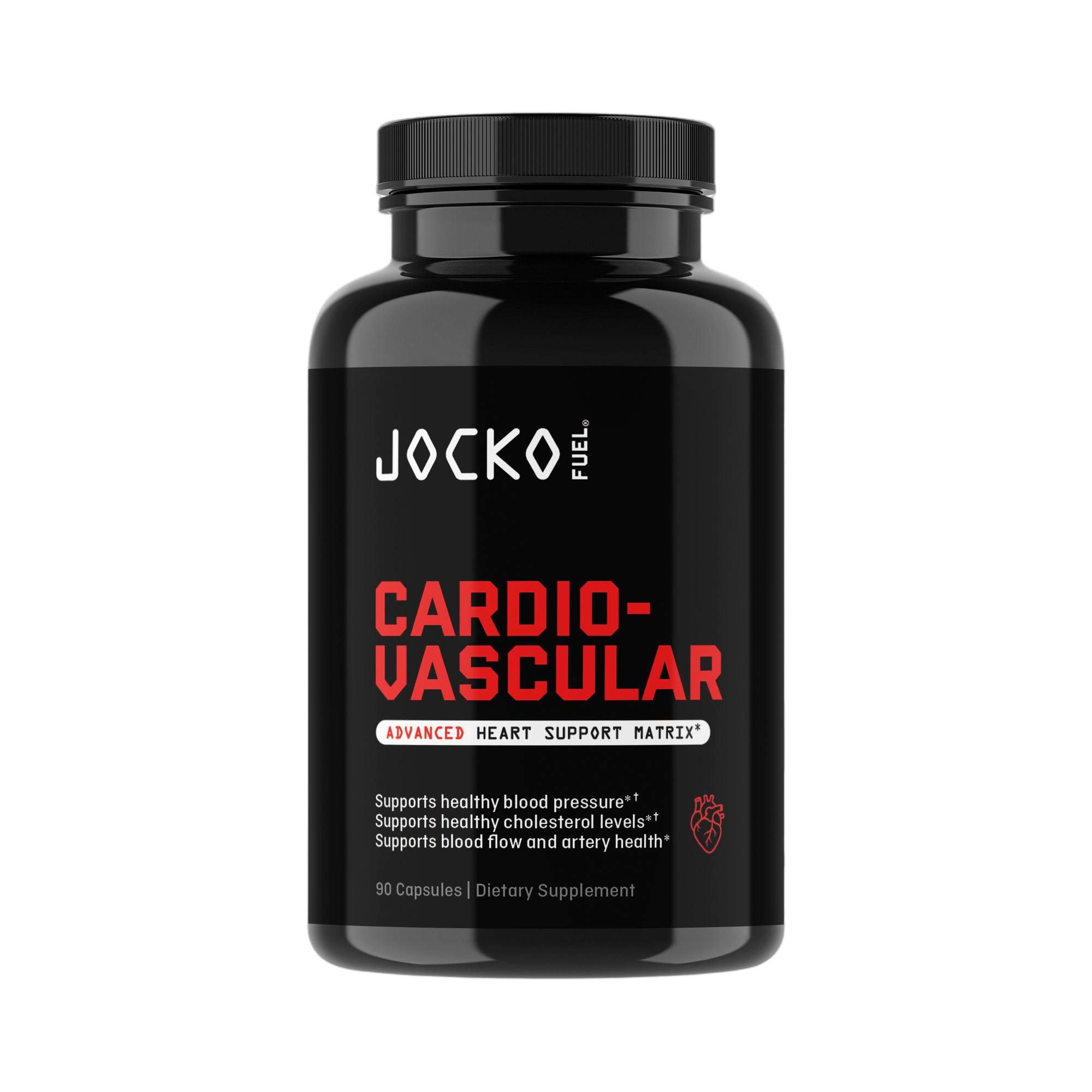 Front of Jocko Fuel Cardiovascular Support supplement bottle