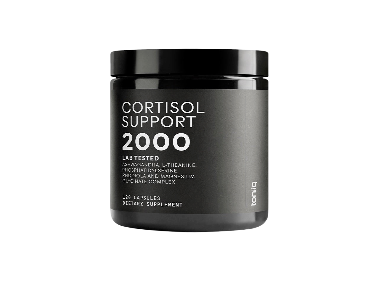 Bottle of Toniiq Cortisol Support 2000 capsules, front view