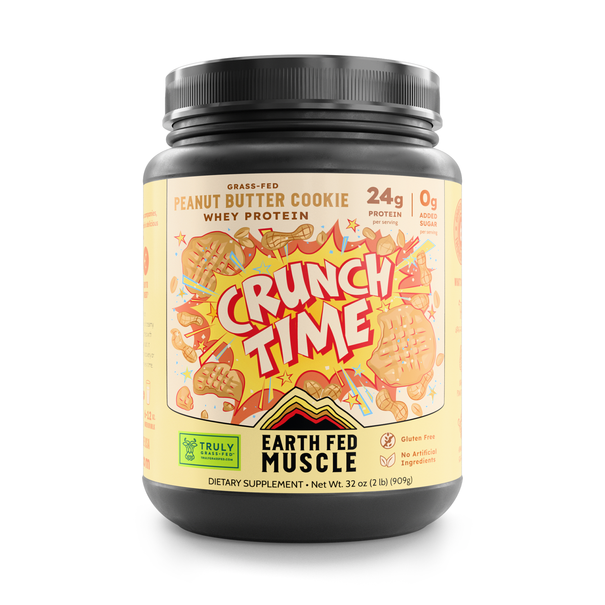 2 lb tub of Crunch Time peanut butter whey protein