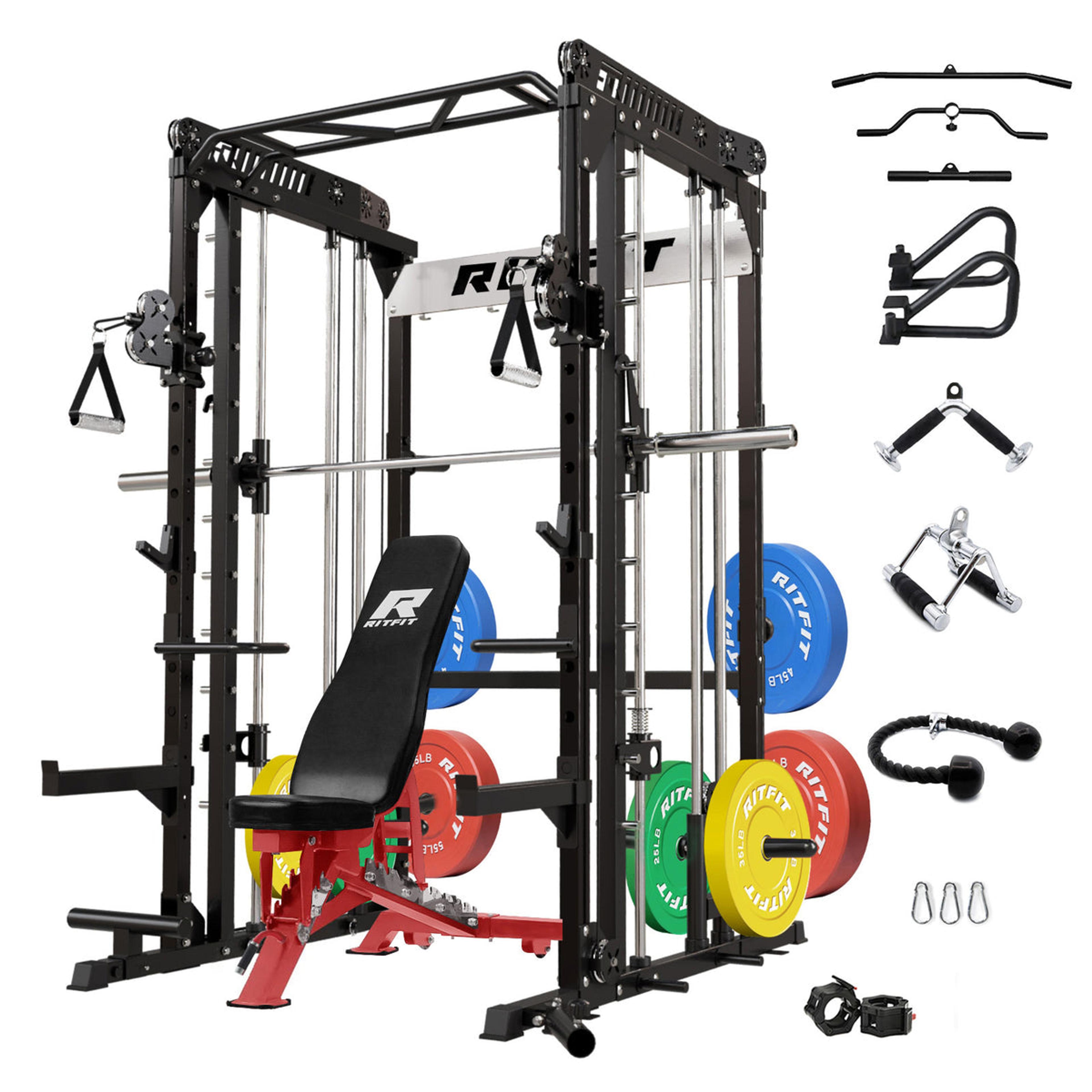 Product image for RITFIT M1 PRO Smith Machine Home Gym Package All-In-One Workout System in Black