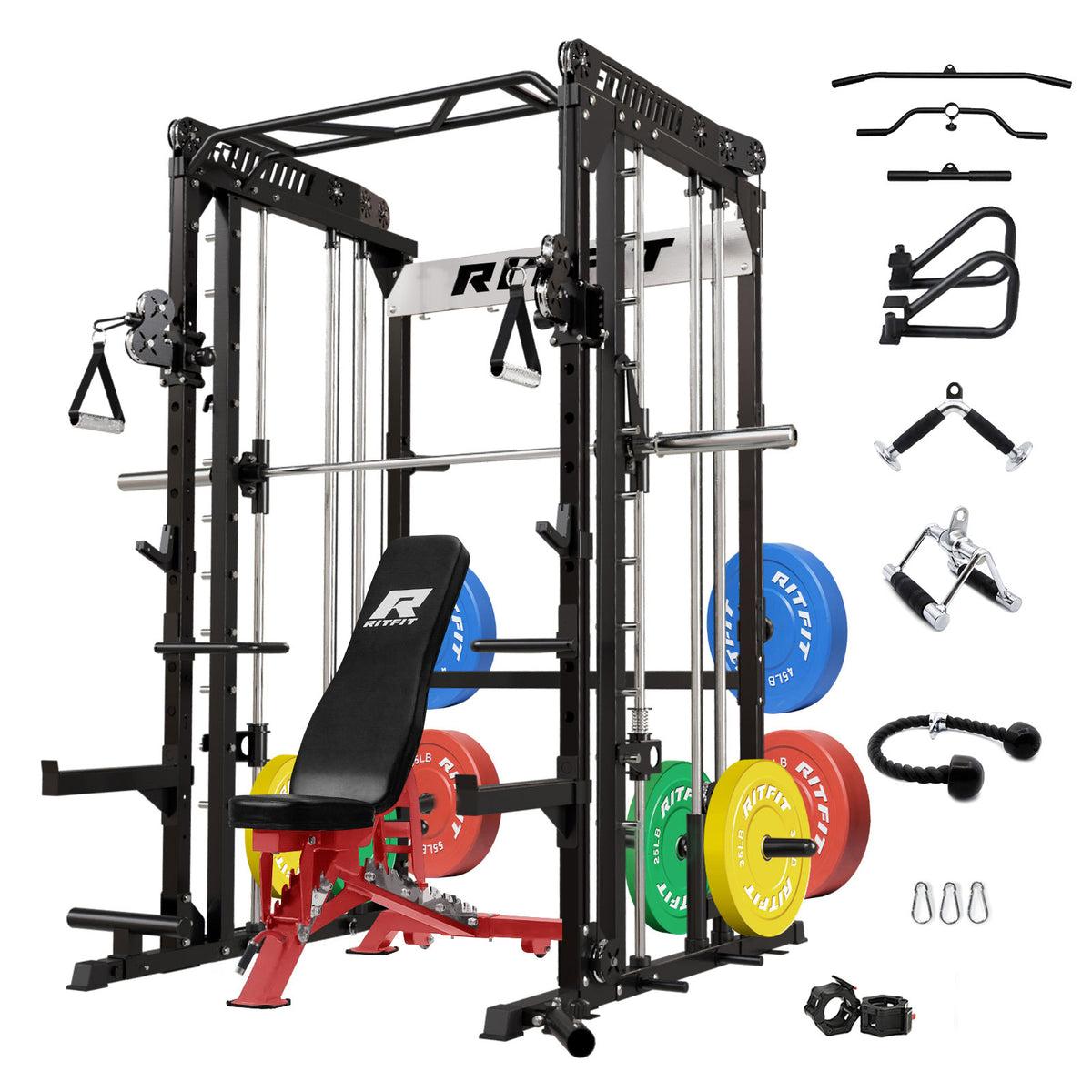 Product image for RITFIT M1 PRO Smith Machine Home Gym Package All-In-One Workout System in Black