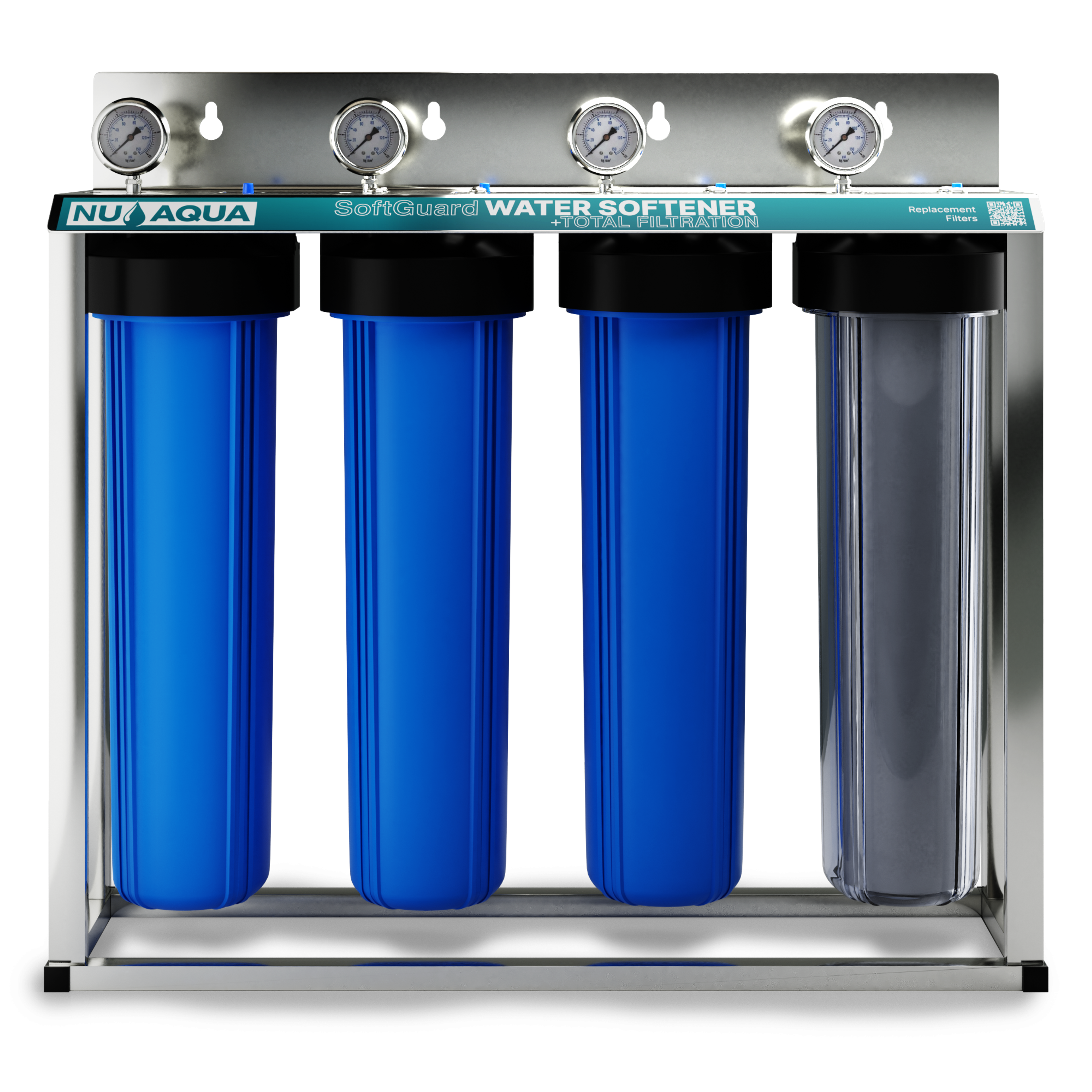 NU Aqua 4 Stage Whole House Salt Free Water Softener With Total Filtration