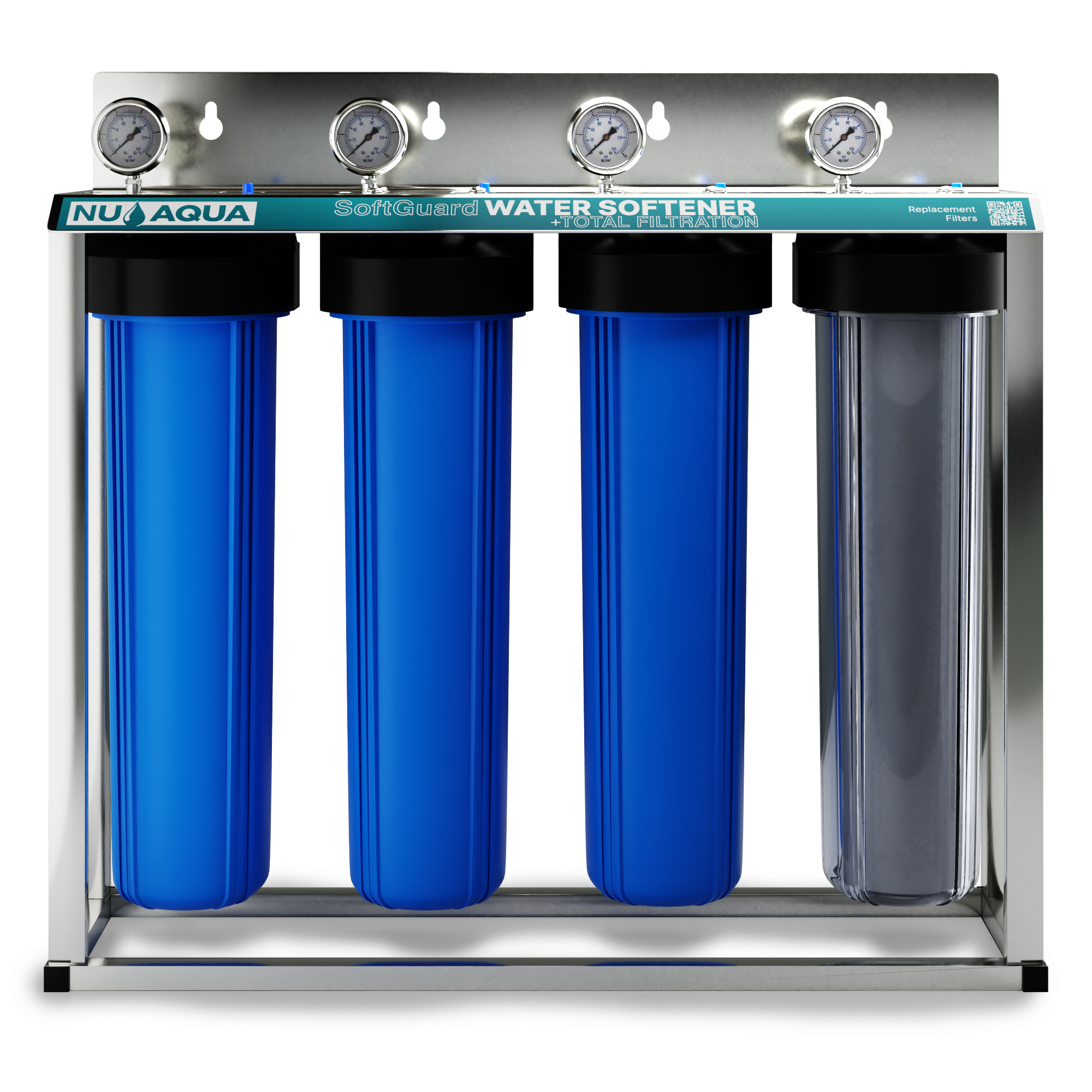 NU Aqua 4 Stage Whole House Salt Free Water Softener With Total Filtration
