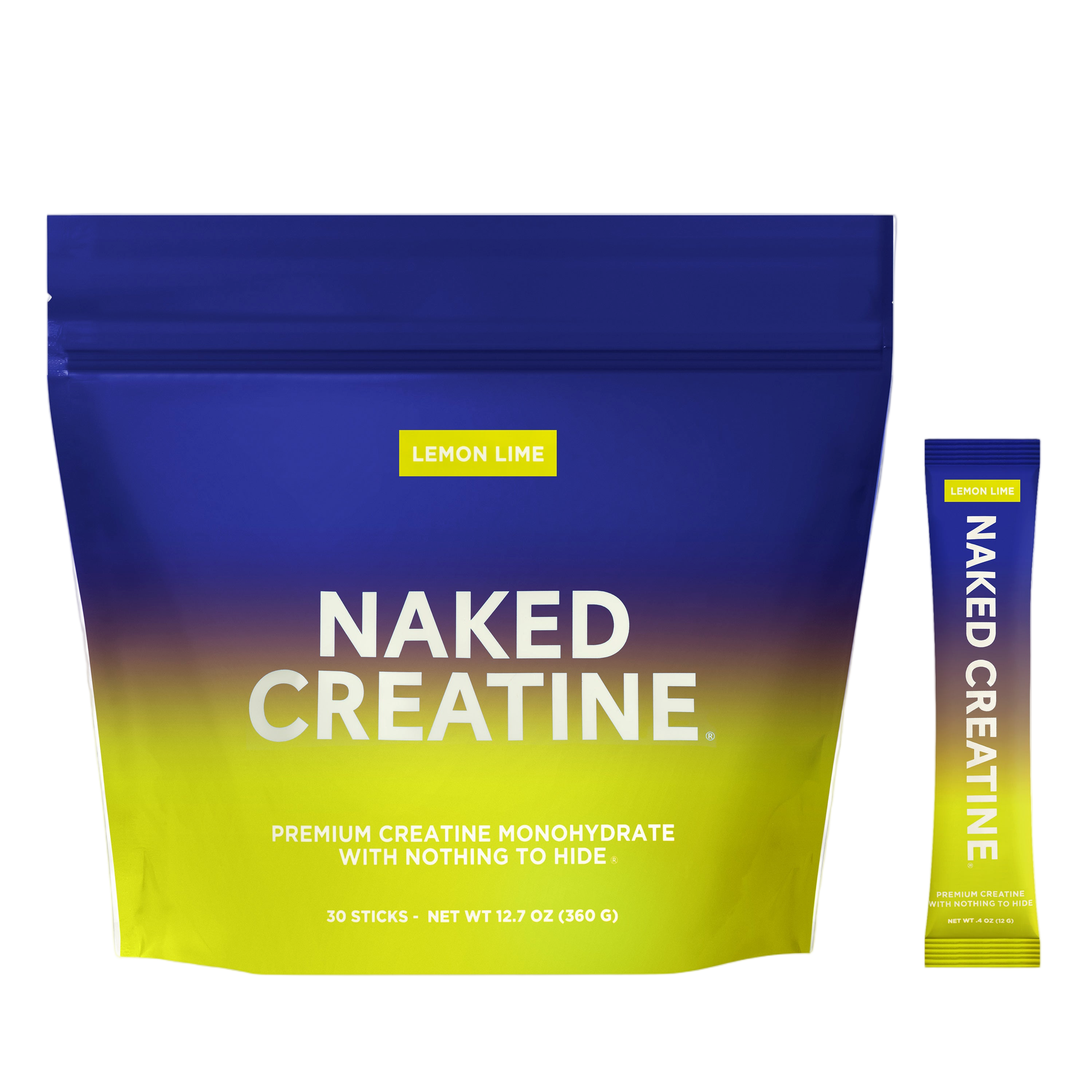 Lemon lime creatine monohydrate stick pack