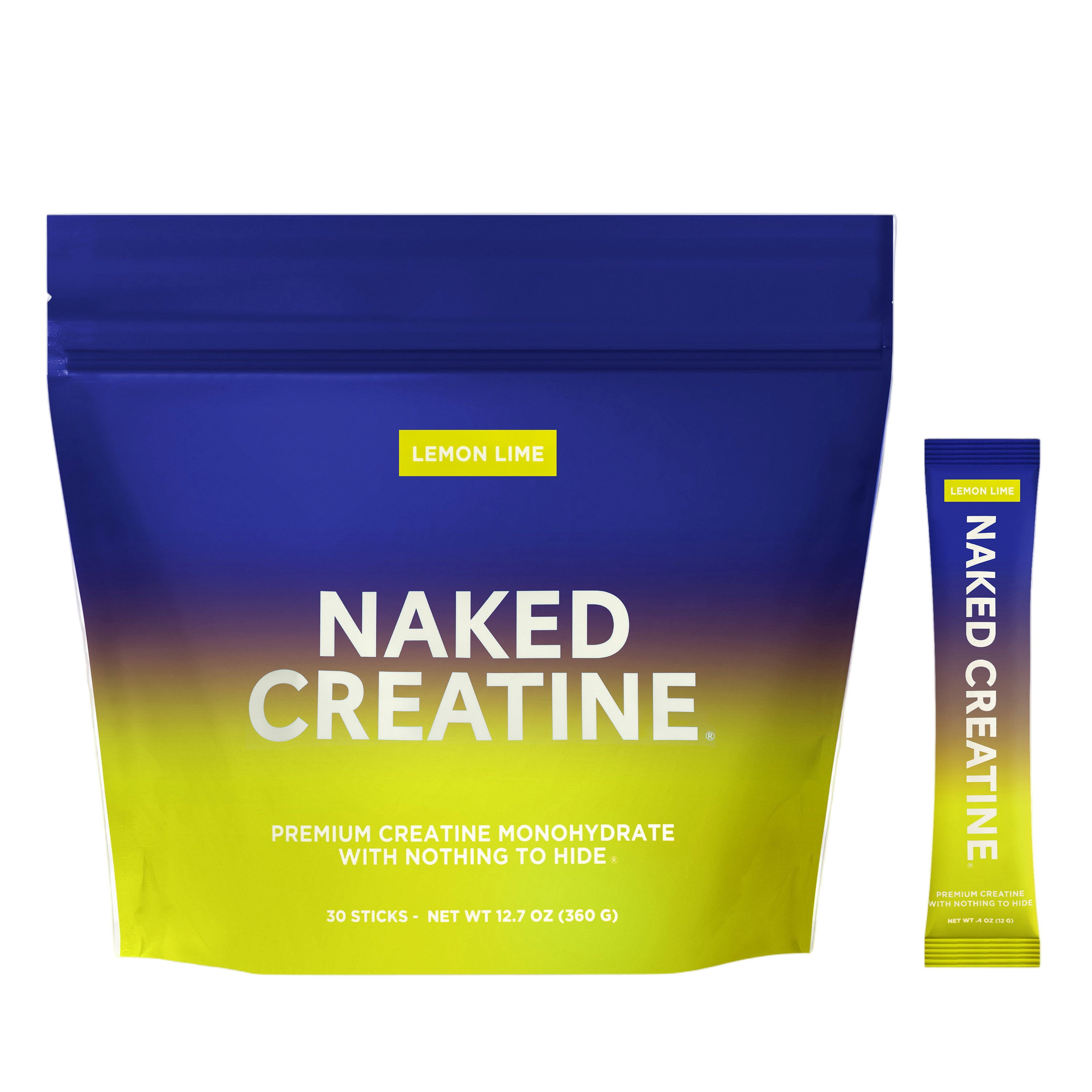 Lemon lime creatine monohydrate stick pack