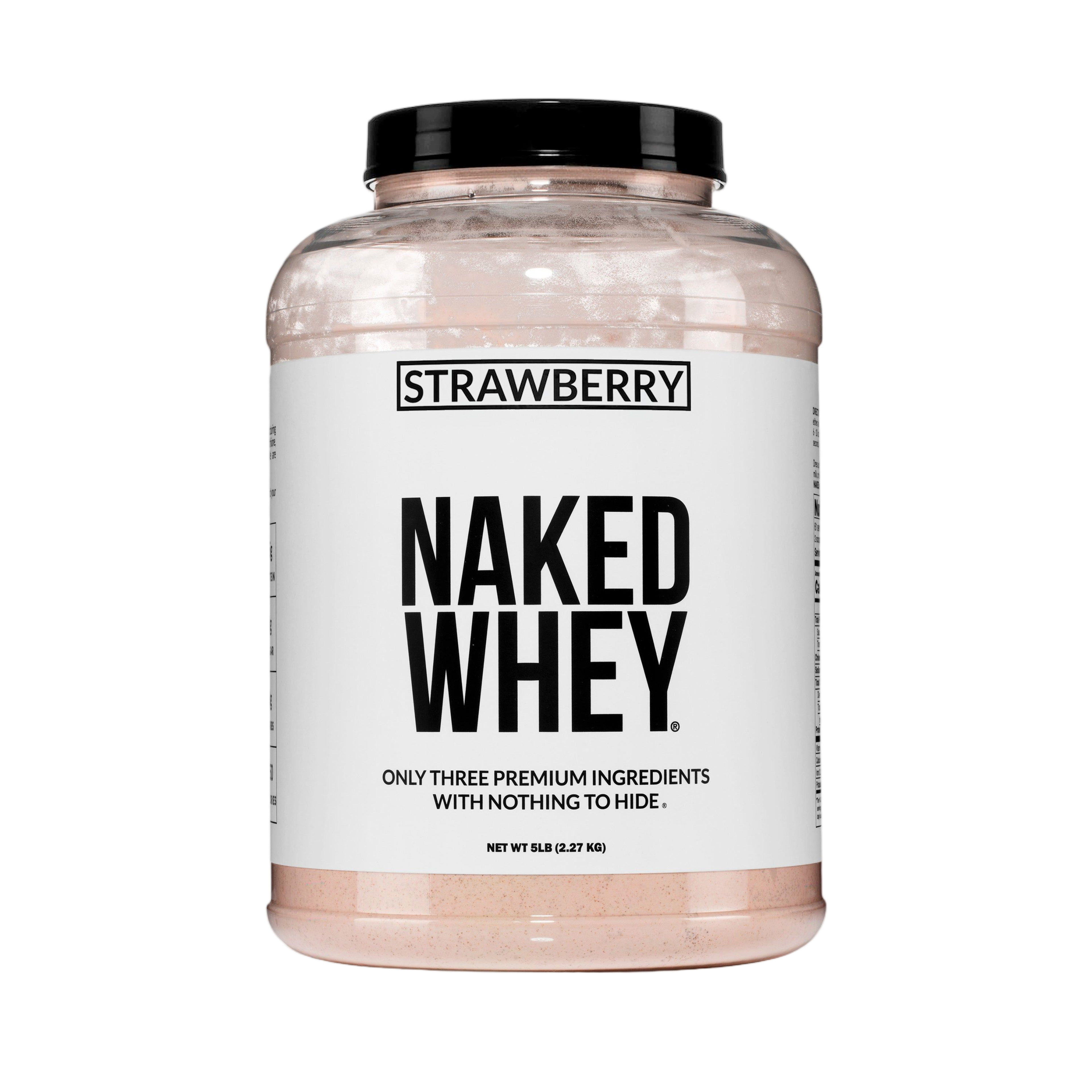 Bag of strawberry whey protein isolate powder
