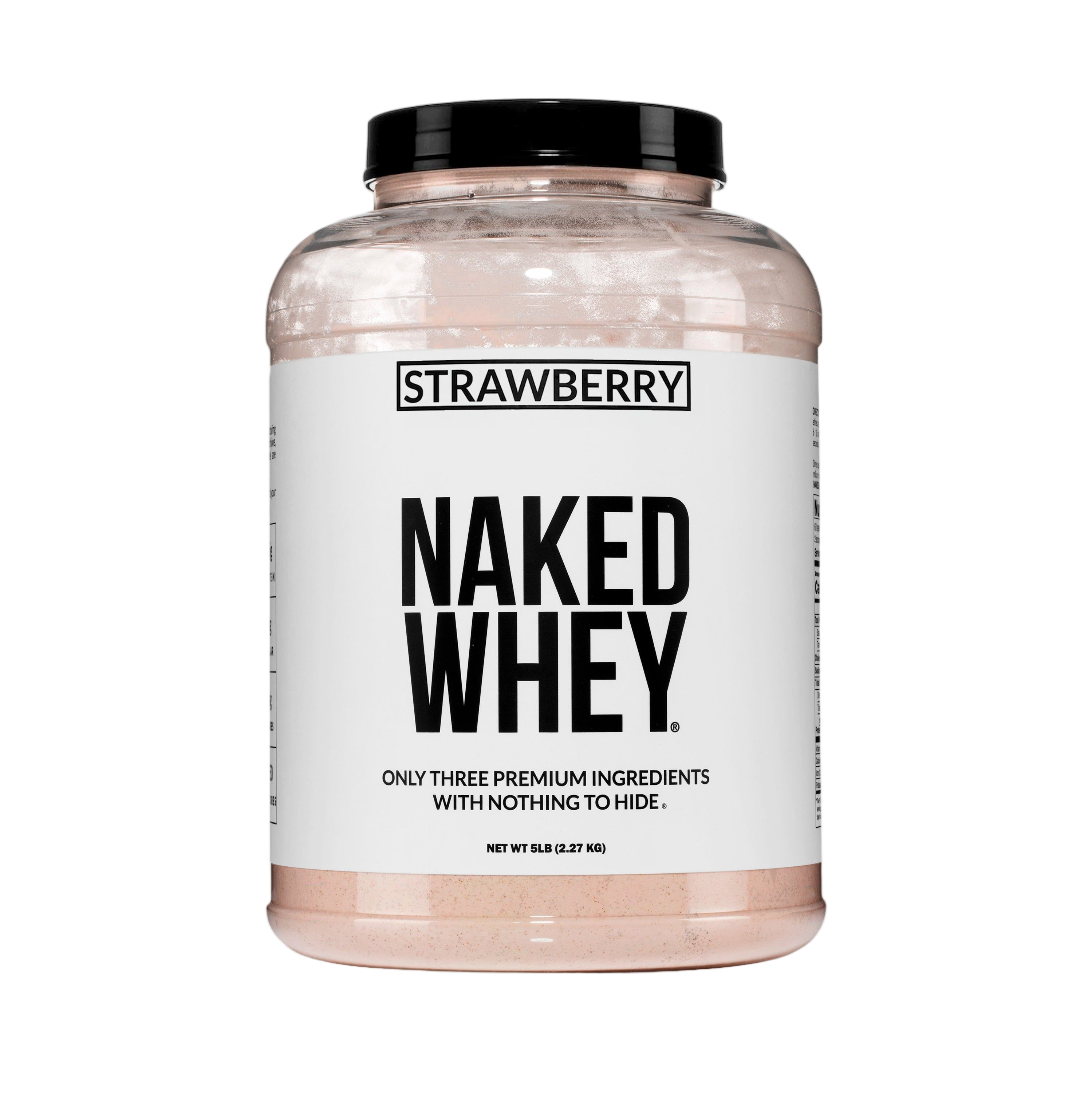 Bag of strawberry whey protein isolate powder