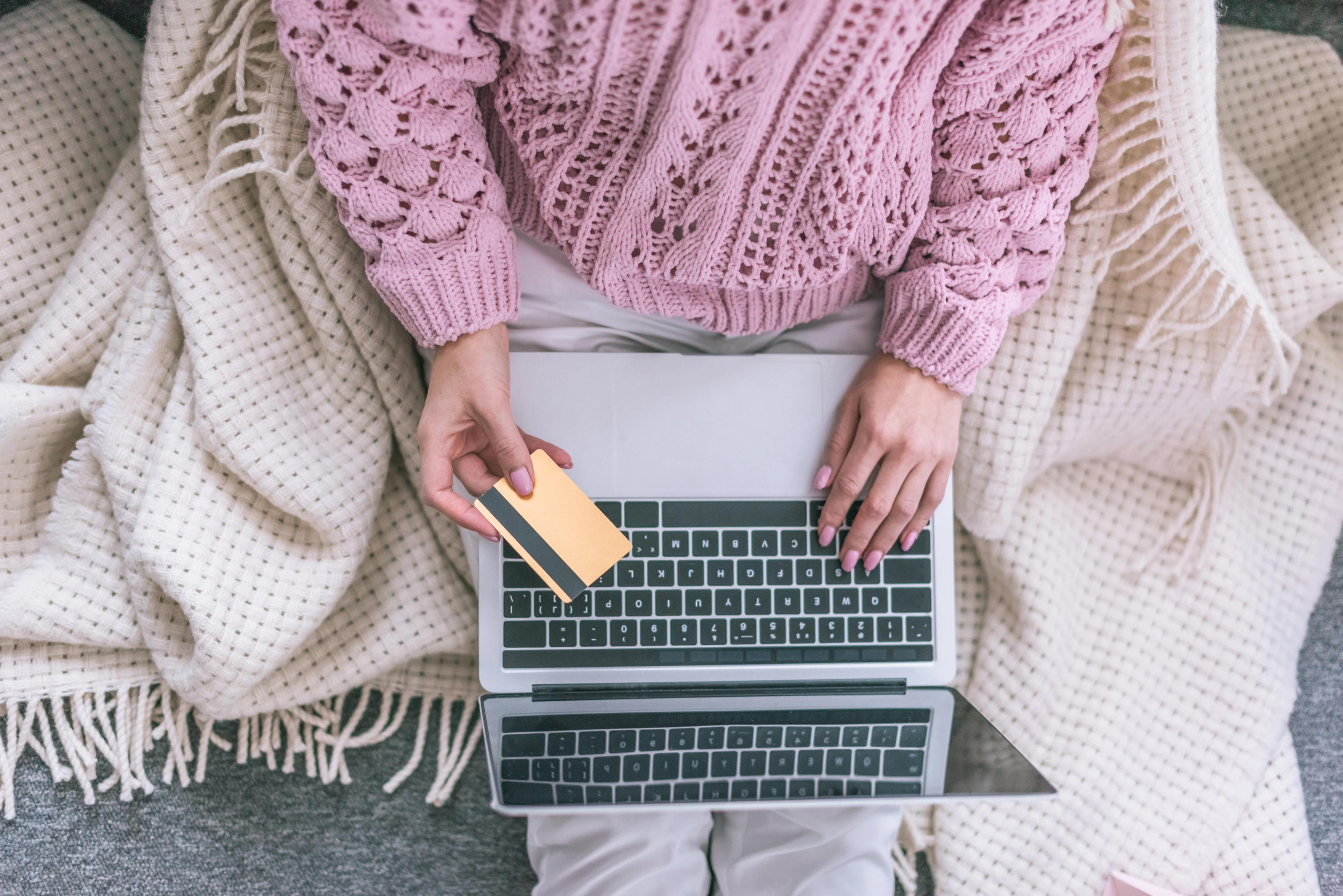 Woman online shopping