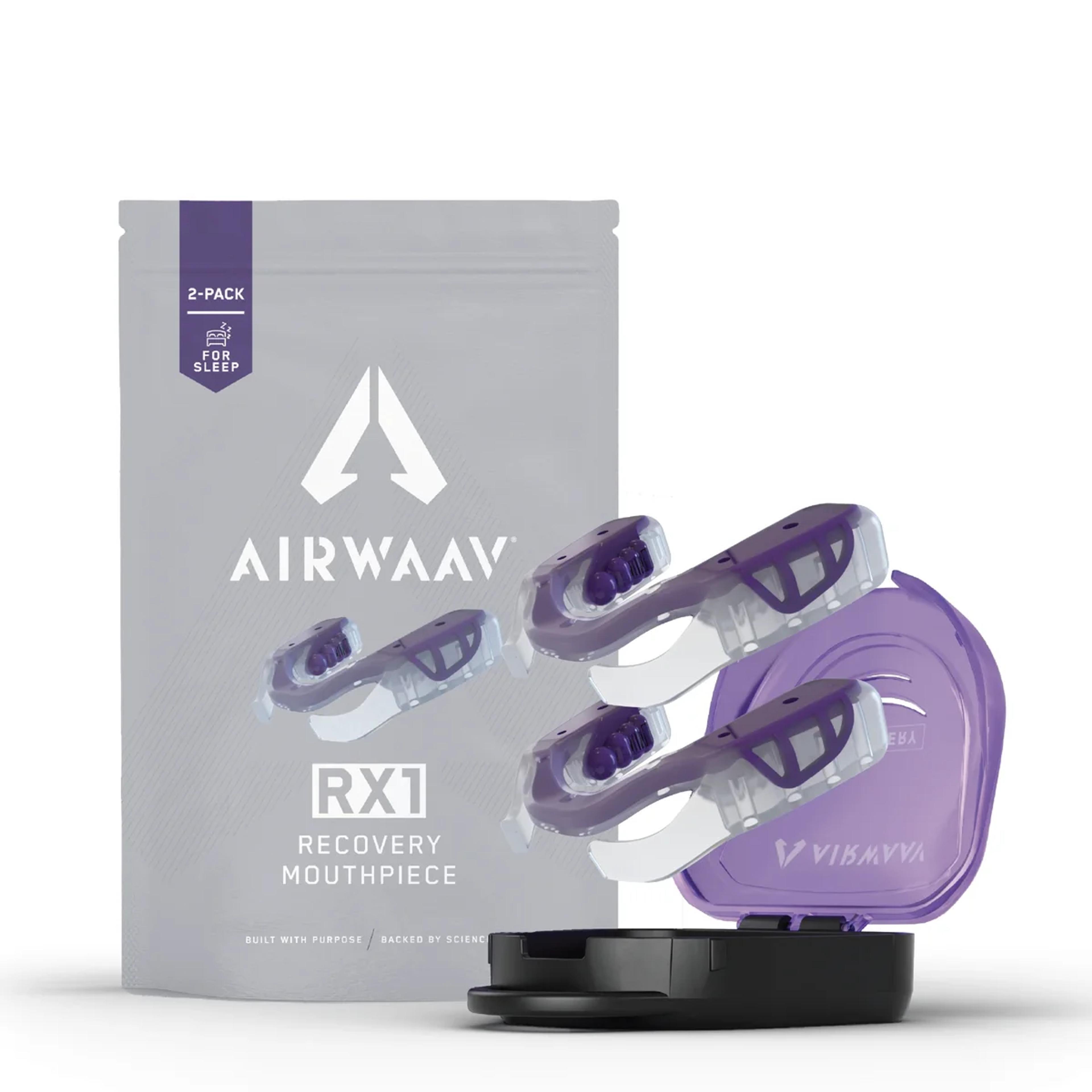 Product image for AIRWAAV RX1 Recovery Mouthpiece for Sleep (2-Pack) in Purple