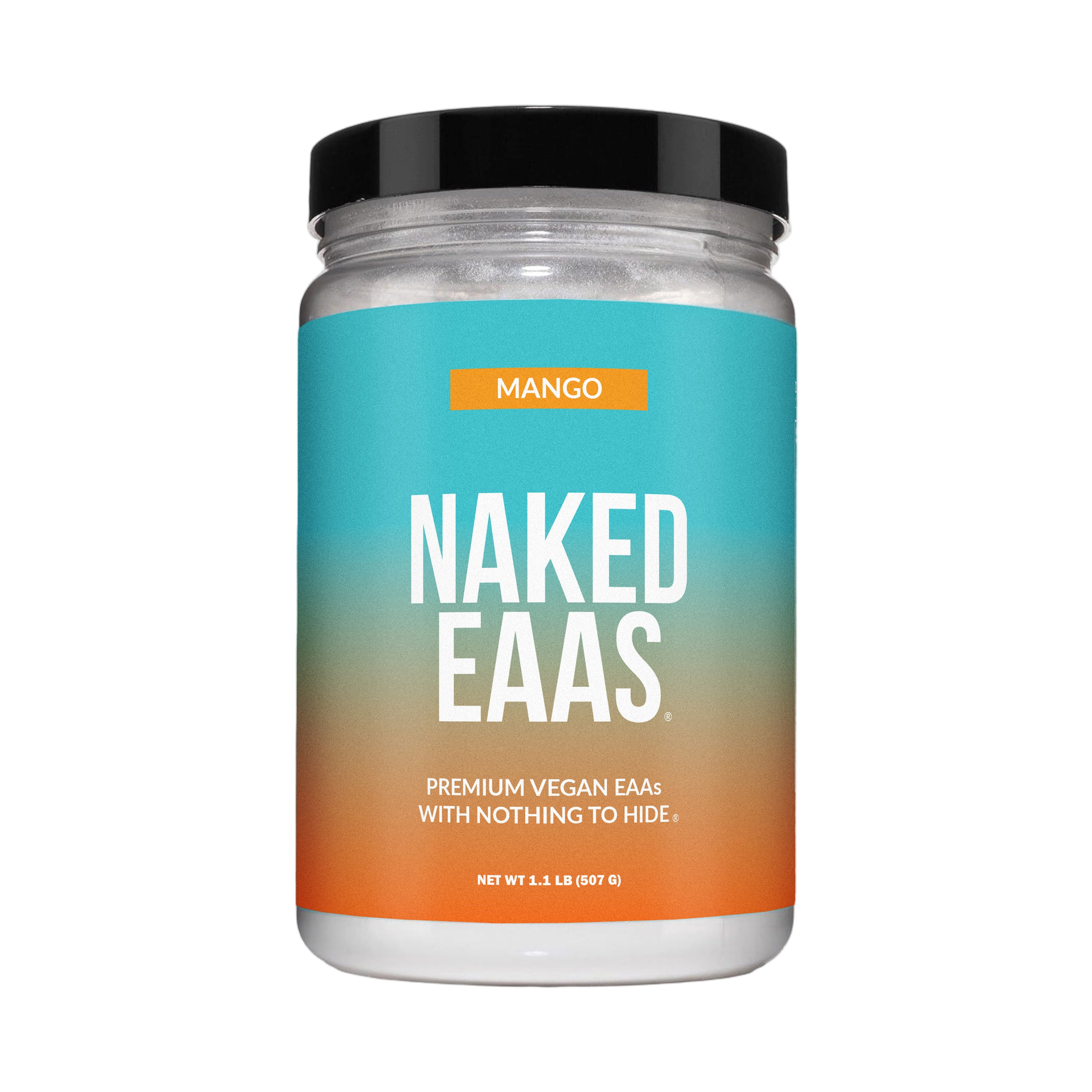 Container of Naked EAAs mango amino acid powder