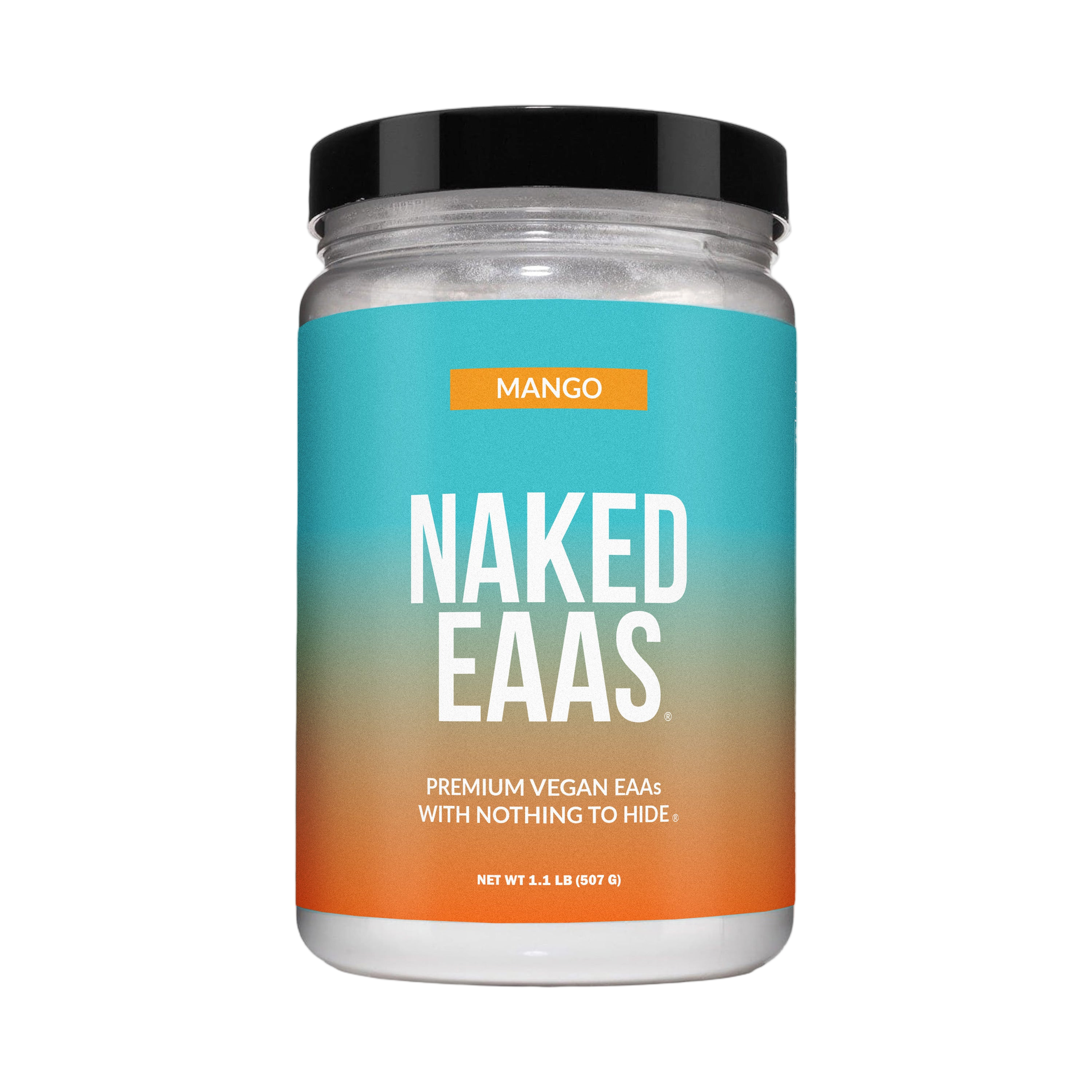 Container of Naked EAAs mango amino acid powder