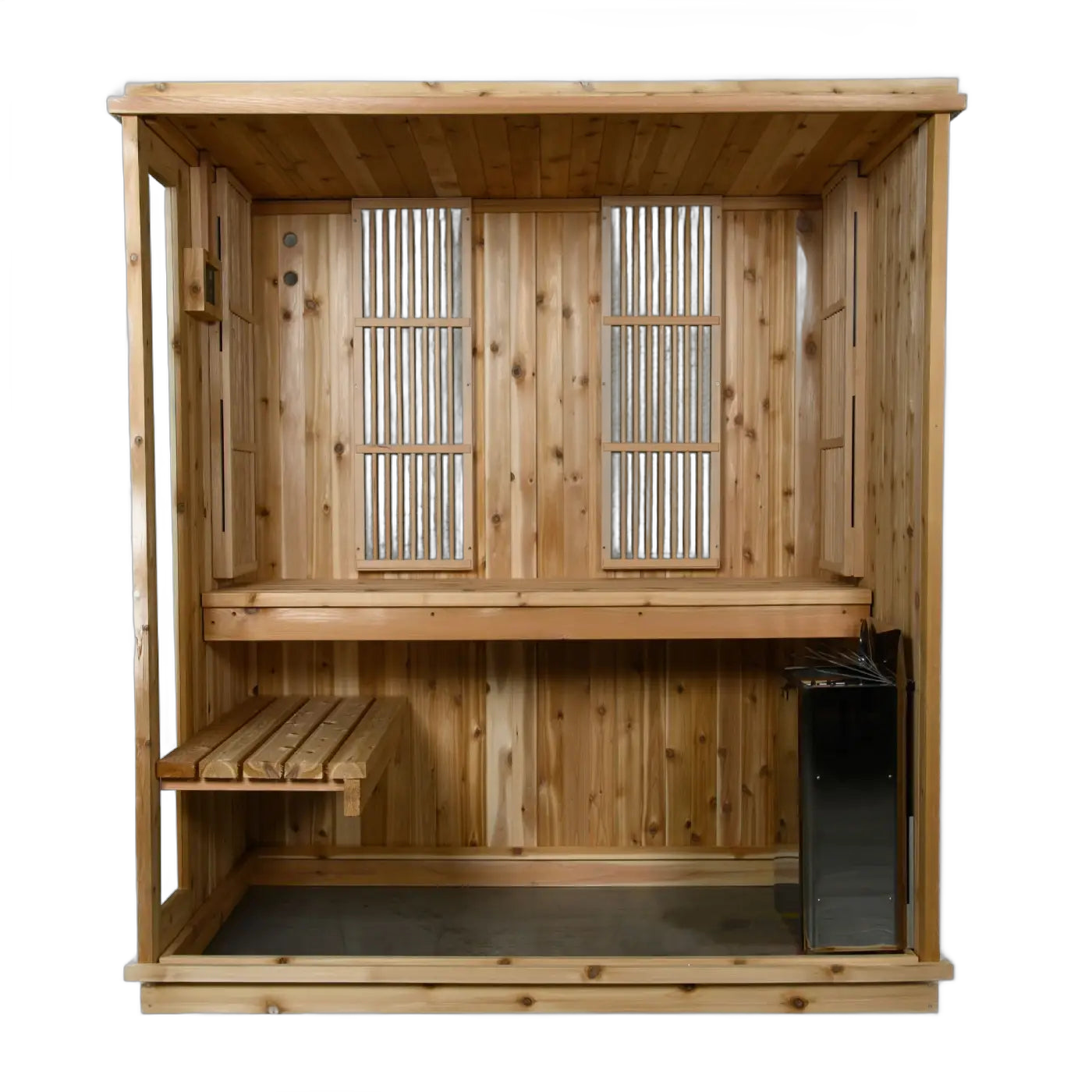 Almost Heaven Auburn 3-Person Indoor Sauna Respite Series - Rustic Cedar