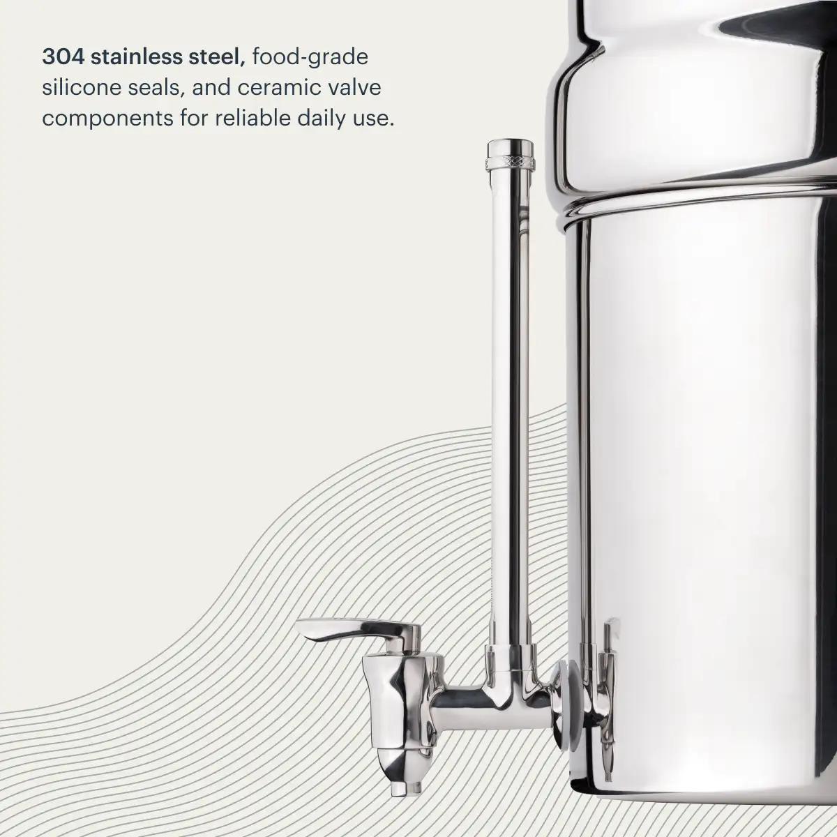 Water Level Spigot in Polished Stainless Steel