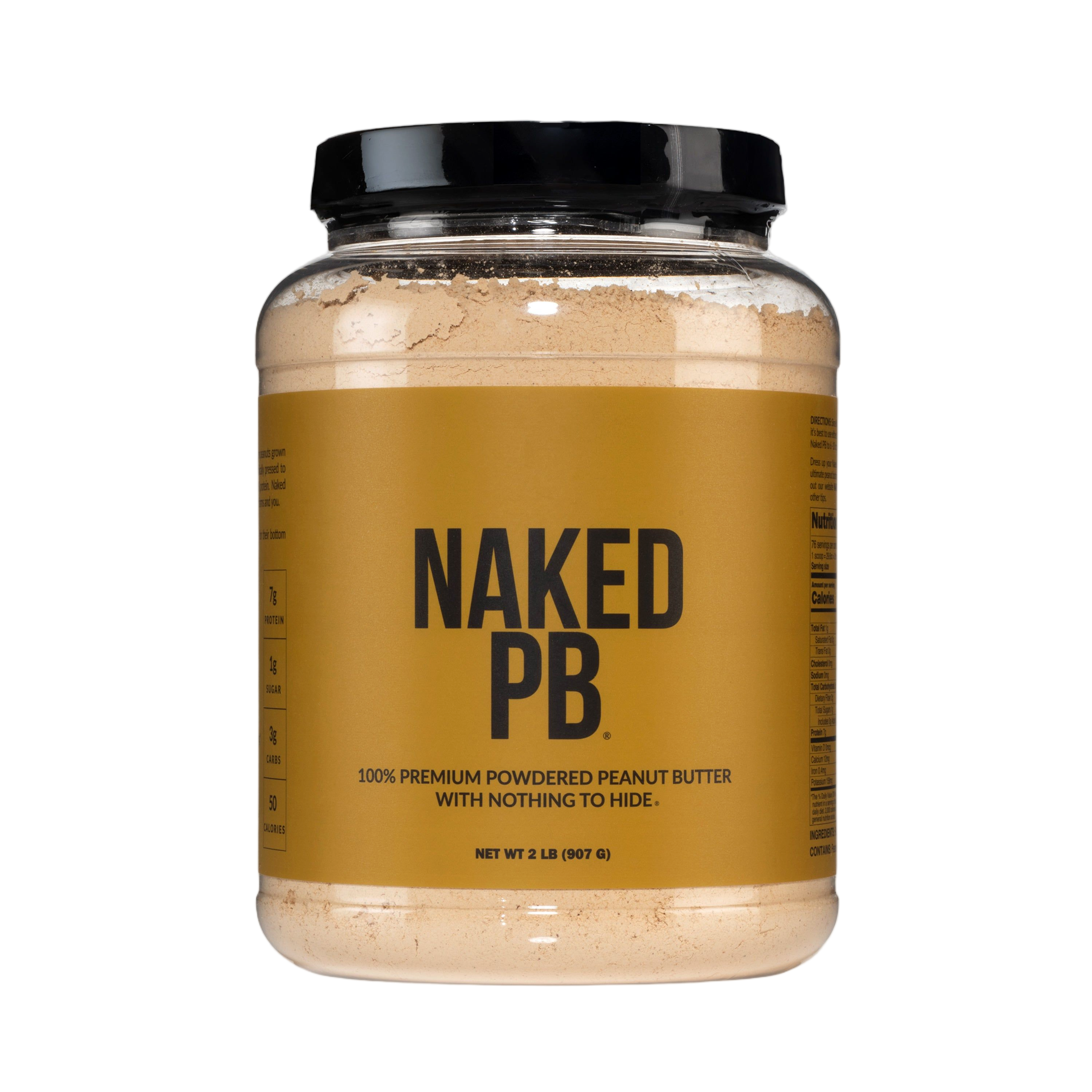 Bag of Naked PB powdered peanut butter, 2 lb, unflavored
