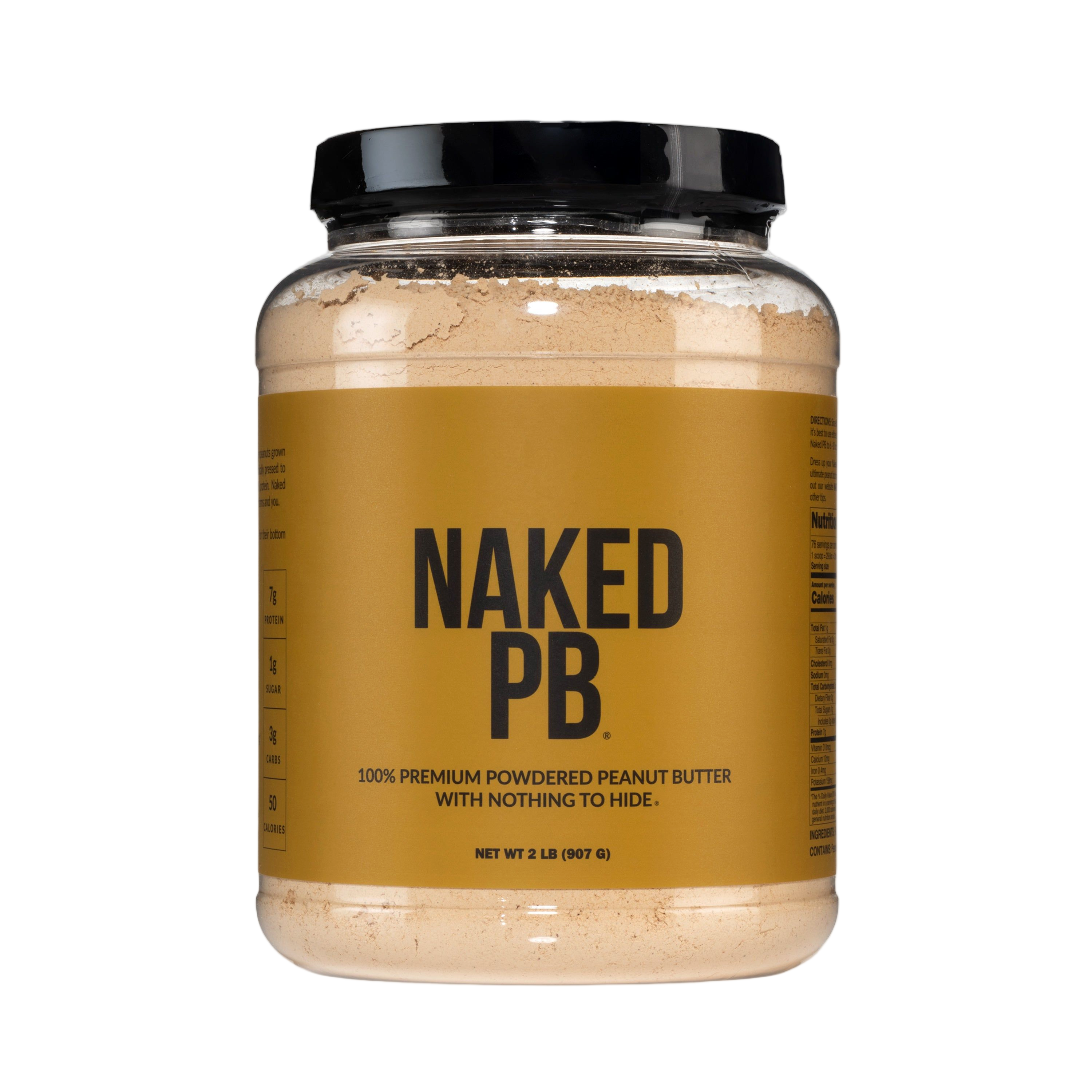 Bag of Naked PB powdered peanut butter, 2 lb, unflavored