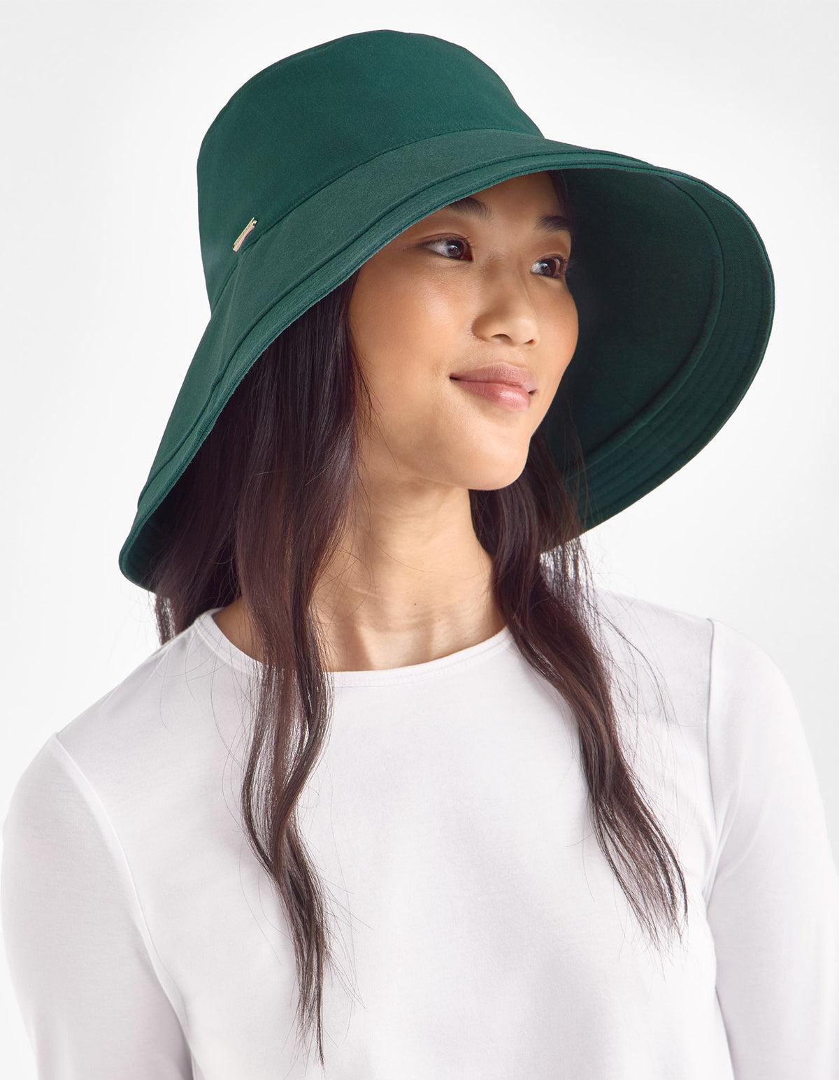 Summer Ultra Wide Brim Sun Hat UPF 50+ in Forest Green