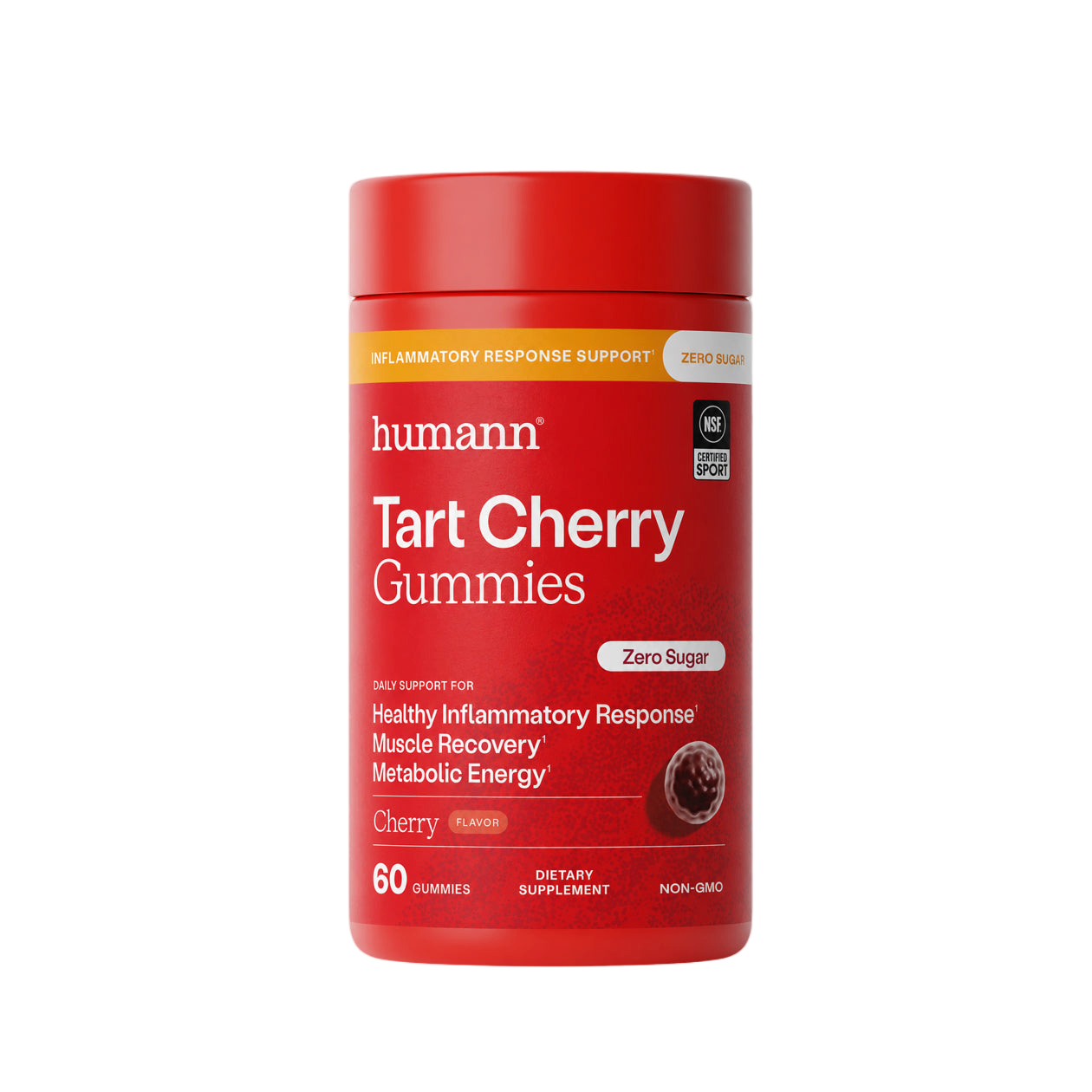 Bottle of HumanN Tart Cherry Gummies, 30 count