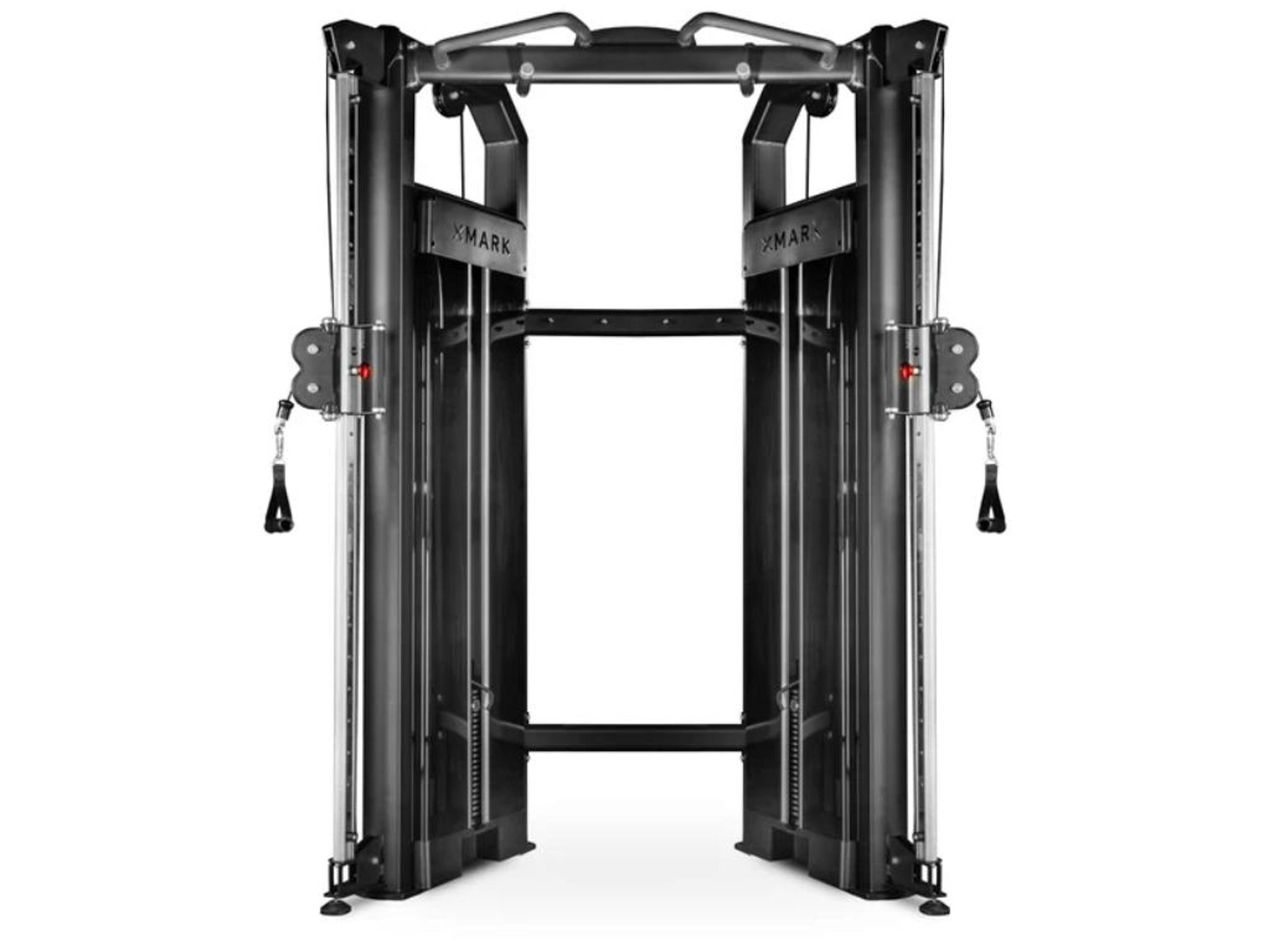 Black XMARK cable crossover machine.