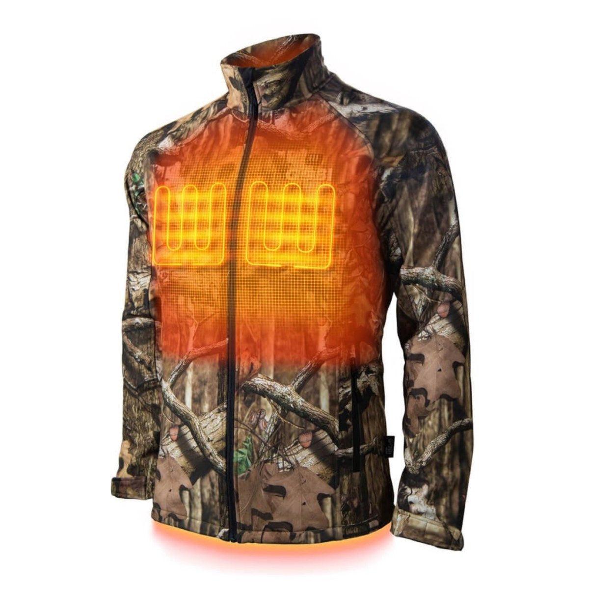 Sahara Men's Heated Hunting Jacket - Mossy Oak Camo in Mossy Oak Break-Up