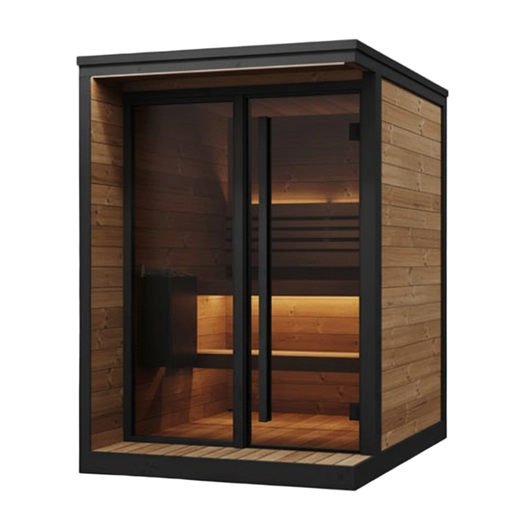 Exterior view of SaunaLife GL4 outdoor traditional sauna