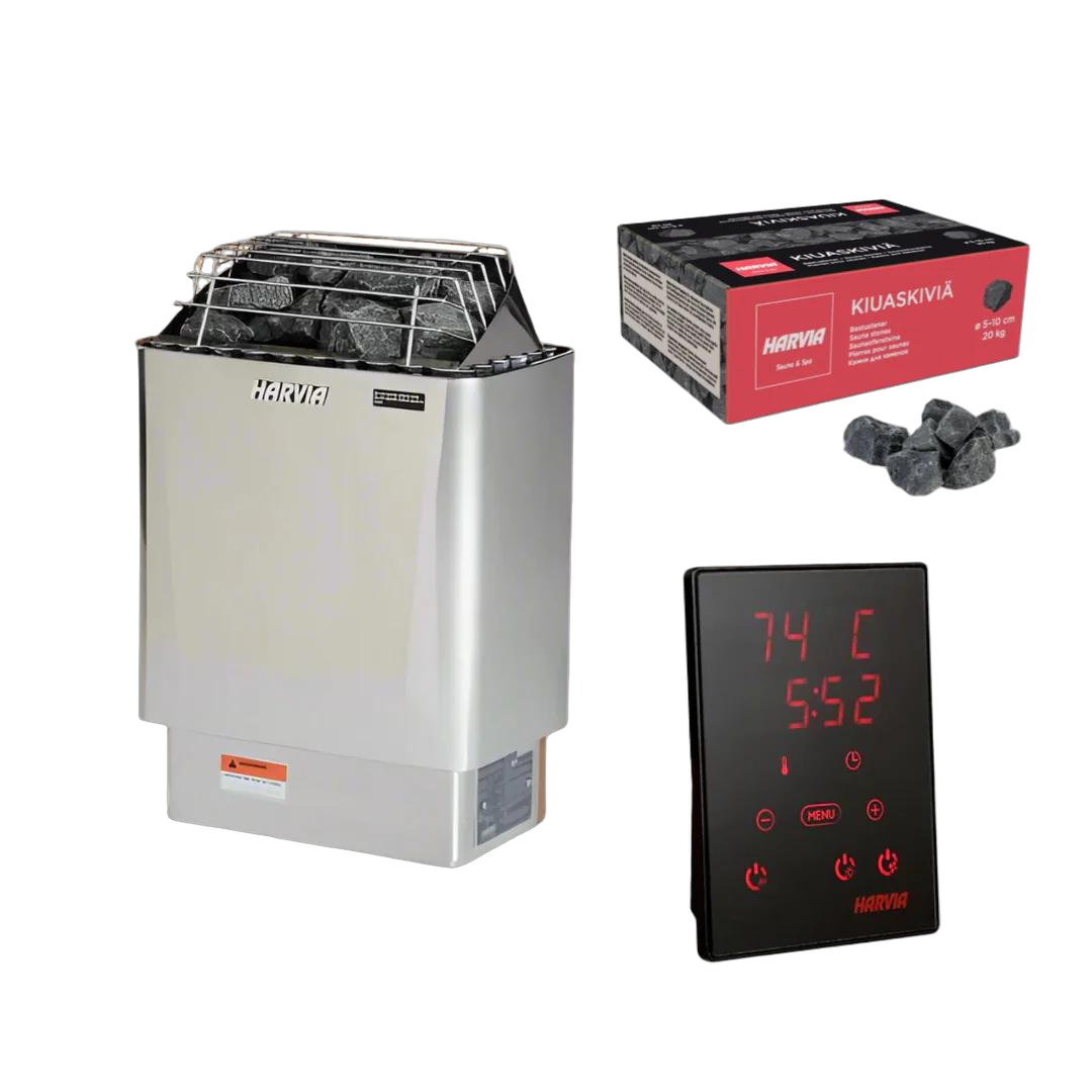Harvia Kip Sauna Heater Stainless Steel With Rocks and WiFi Control