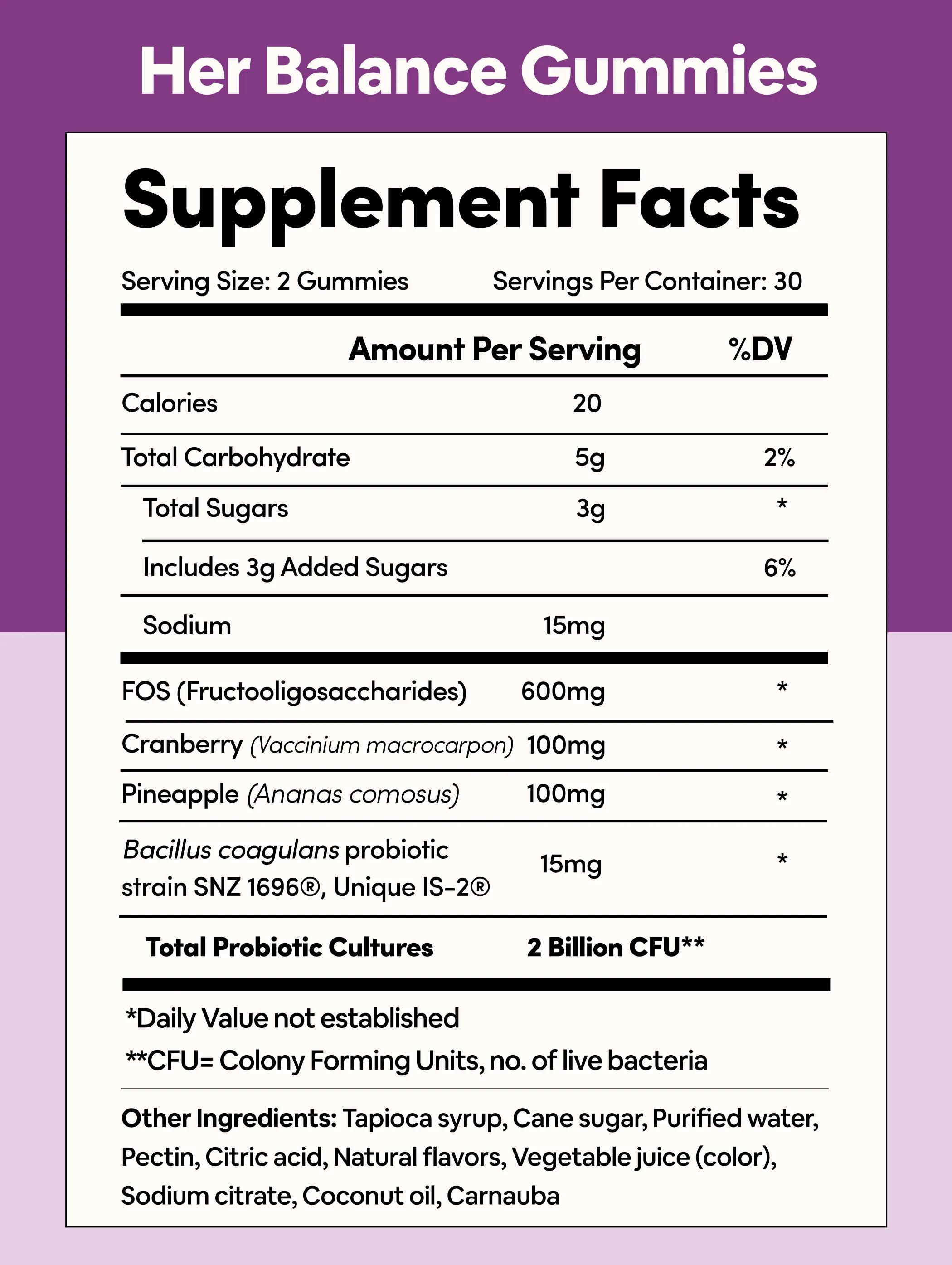 Her Balance Vaginal Probiotic Gummies, view 9