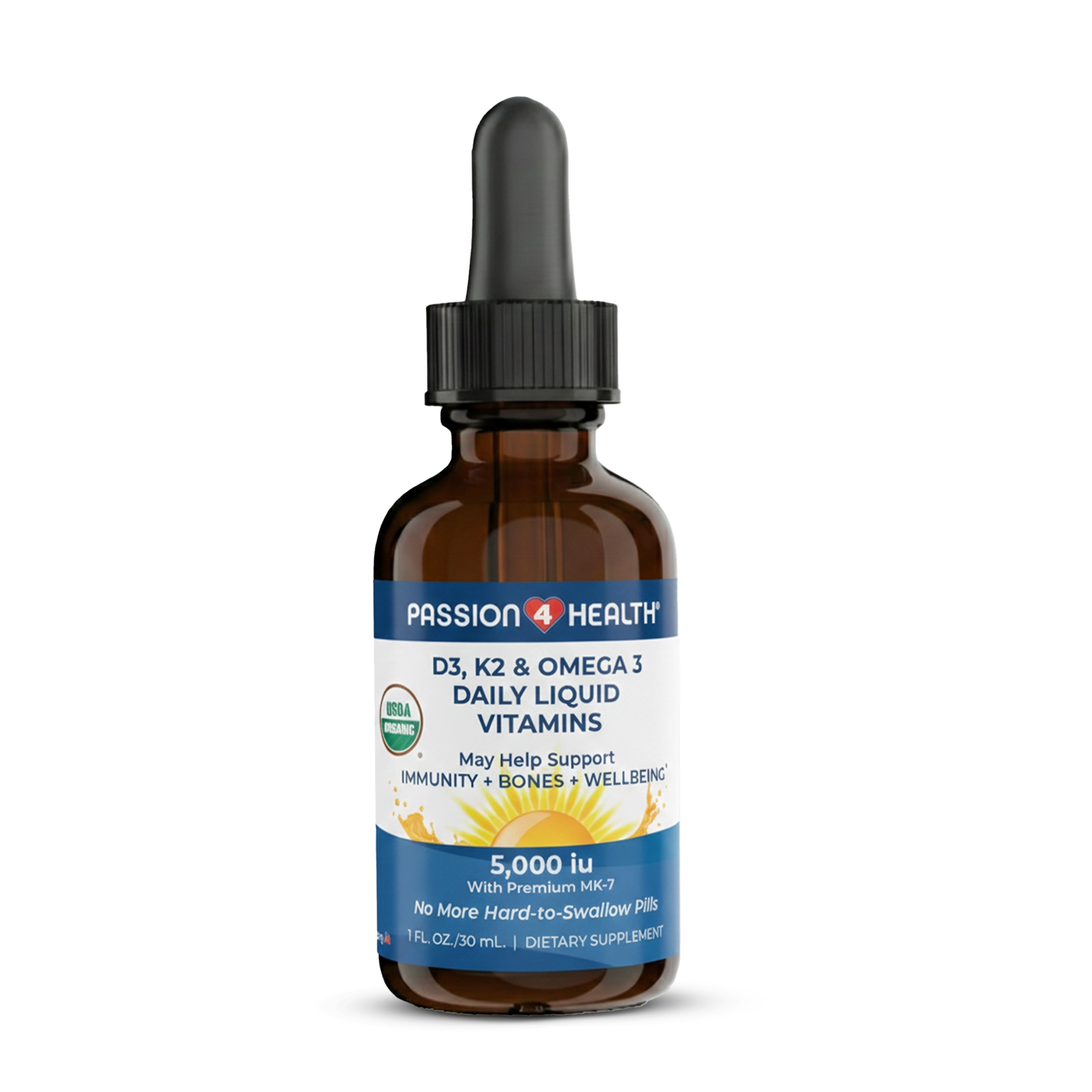 Daily Liquid D3, K2 + Omega 3 Vitamin