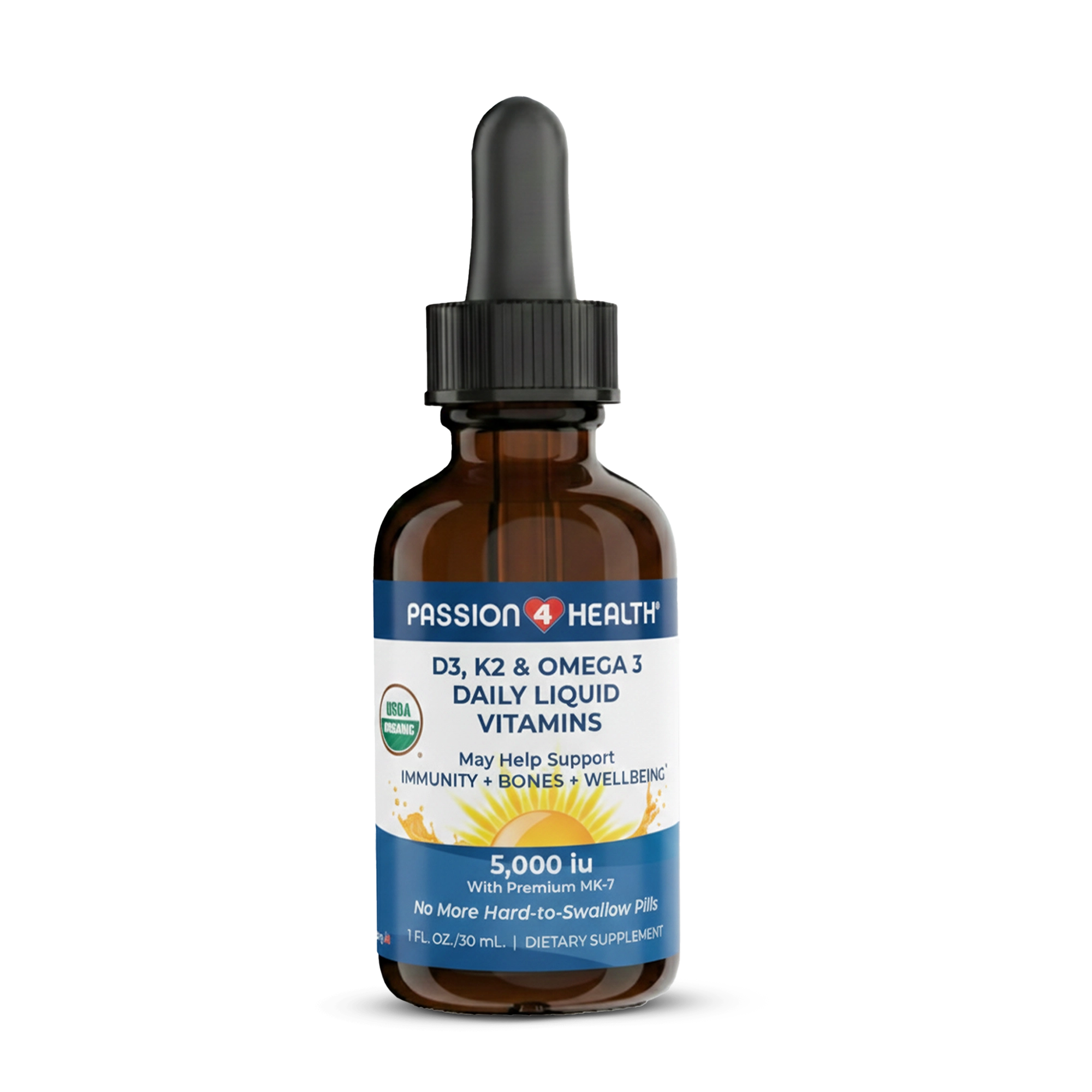 Daily Liquid D3, K2 + Omega 3 Vitamin