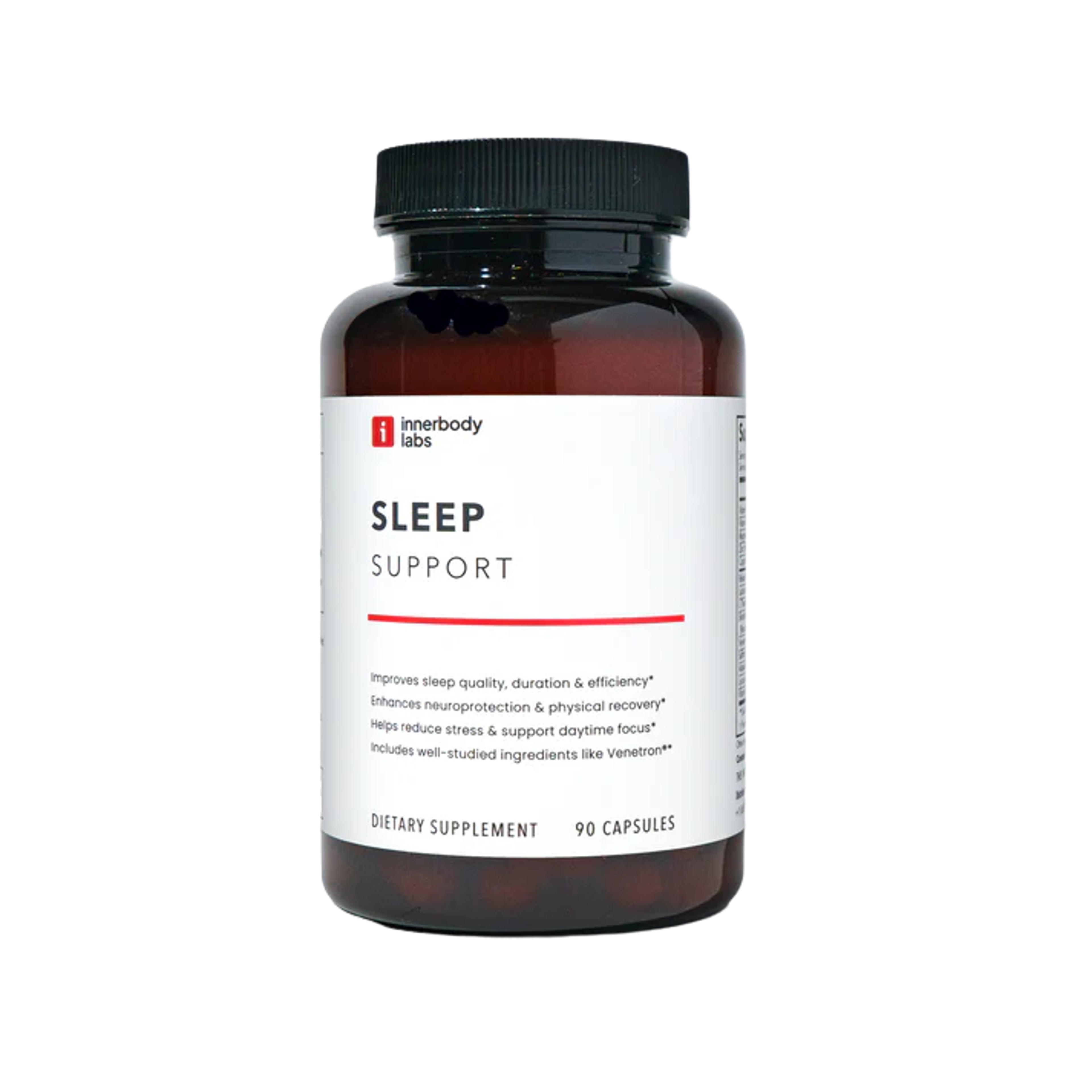 Innerbody Labs Sleep Support dietary supplement bottle with 90 capsules.