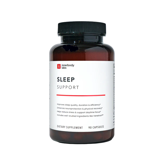 Innerbody Labs Sleep Support dietary supplement bottle with 90 capsules.
