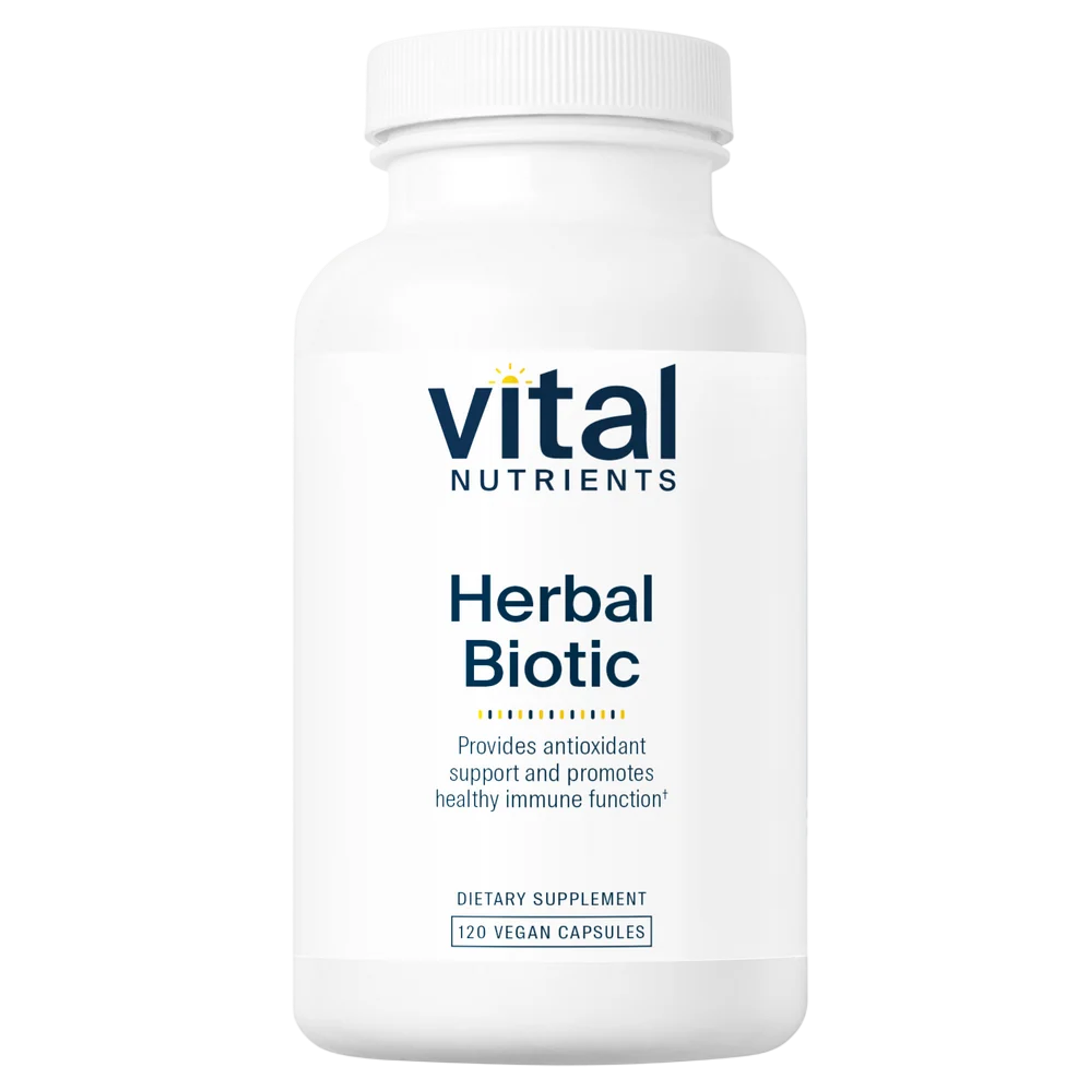 Vital Nutrients Herbal Biotic 120 Vegan Capsules dietary supplement.