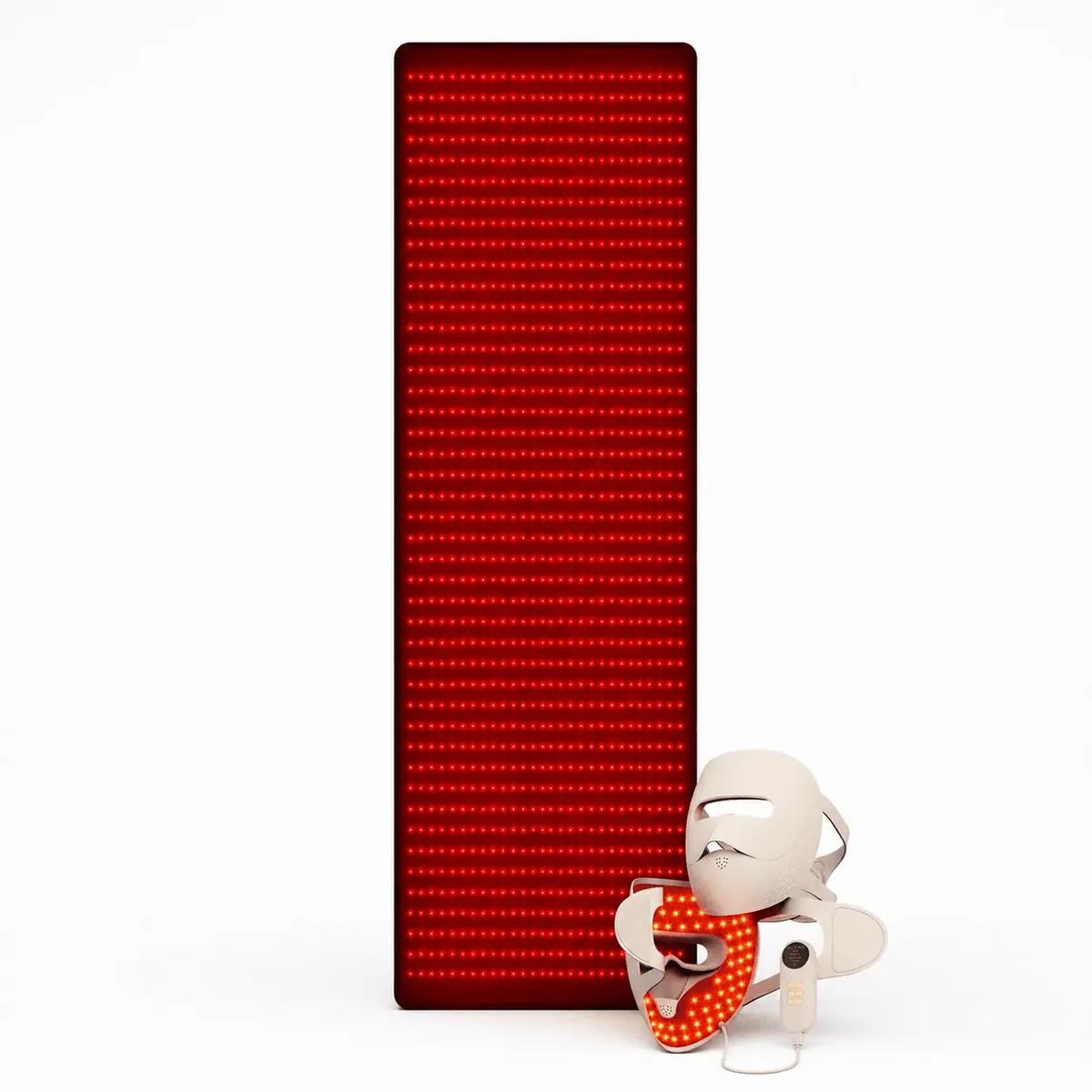 Product image for Wondear Red Light Therapy Mat and LED Face Mask Set, 660nm and 850nm Dual Wavelength, 284 Medical-Grade LEDs, Full Body and Facial Treatment in Ivory