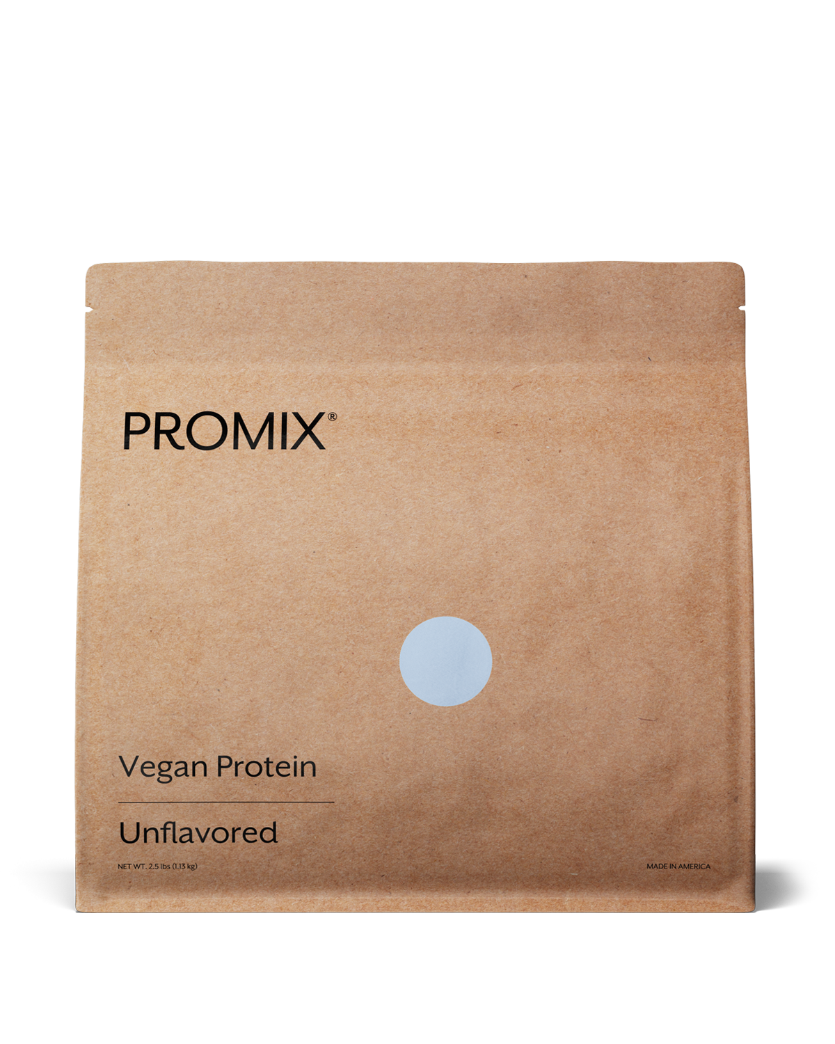Promix 2.5lb unflavored vegan protein powder packaging, single bag