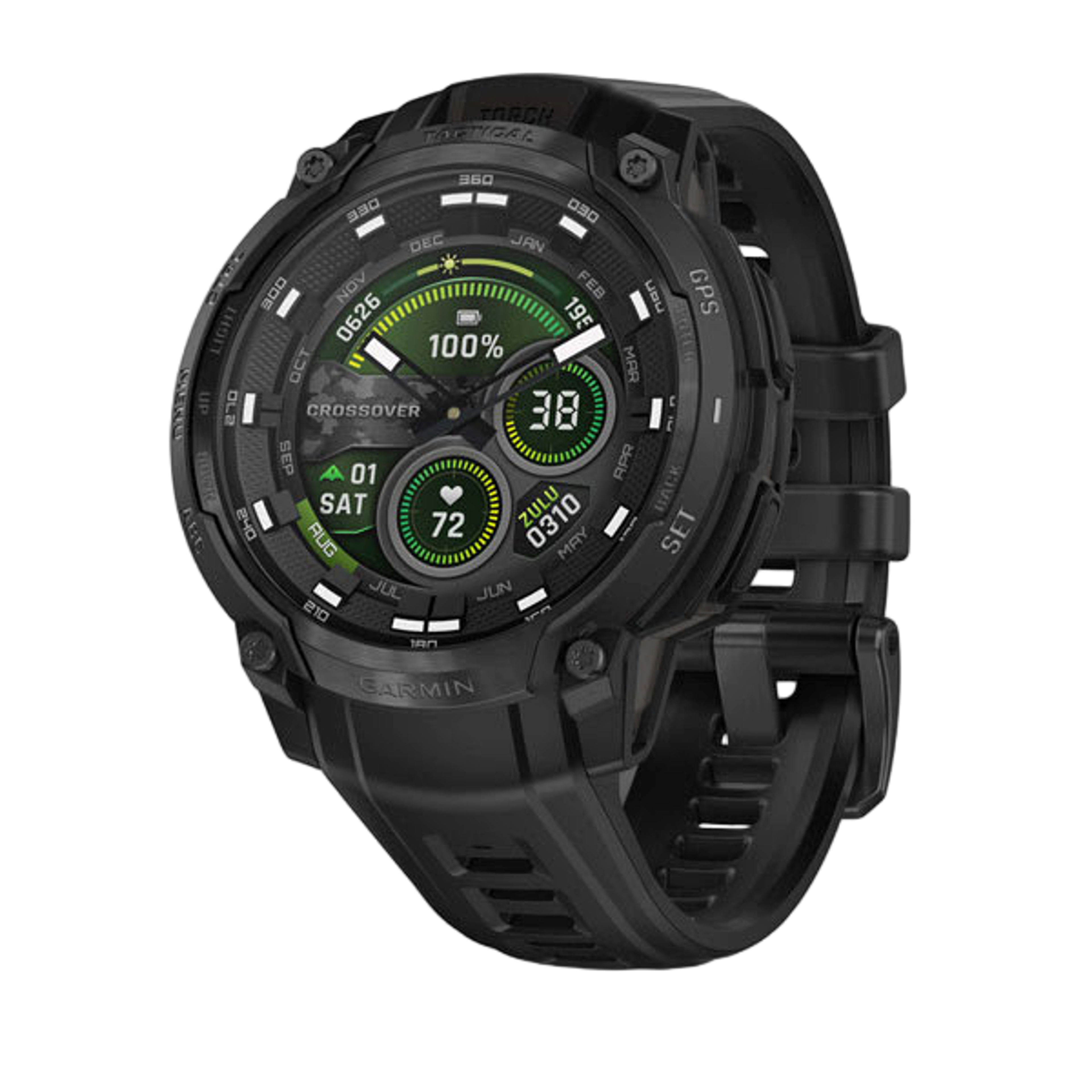 Garmin Instinct Crossover AMOLED Tactical Edition watch in black
