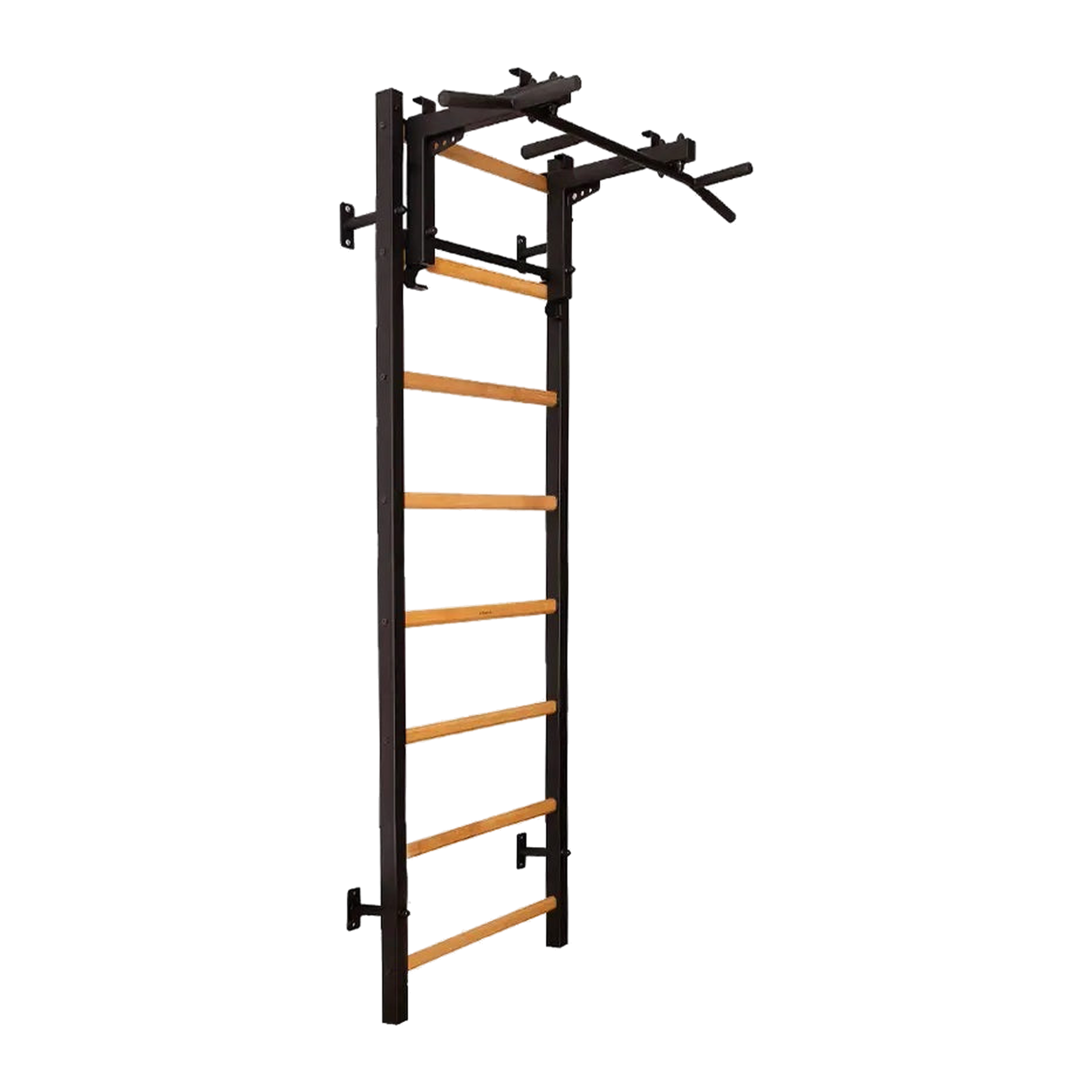 BenchK 231B black wall bars mounted on wall