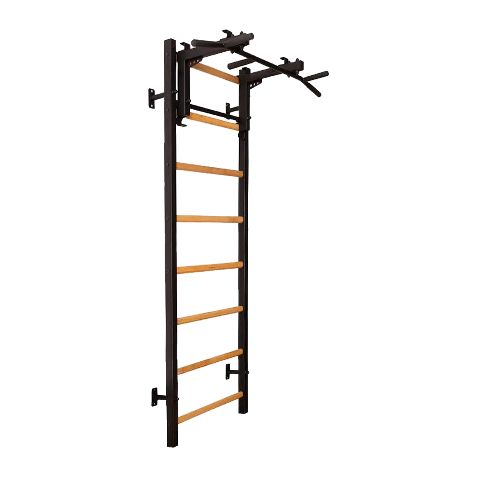 BenchK 231B black wall bars mounted on wall