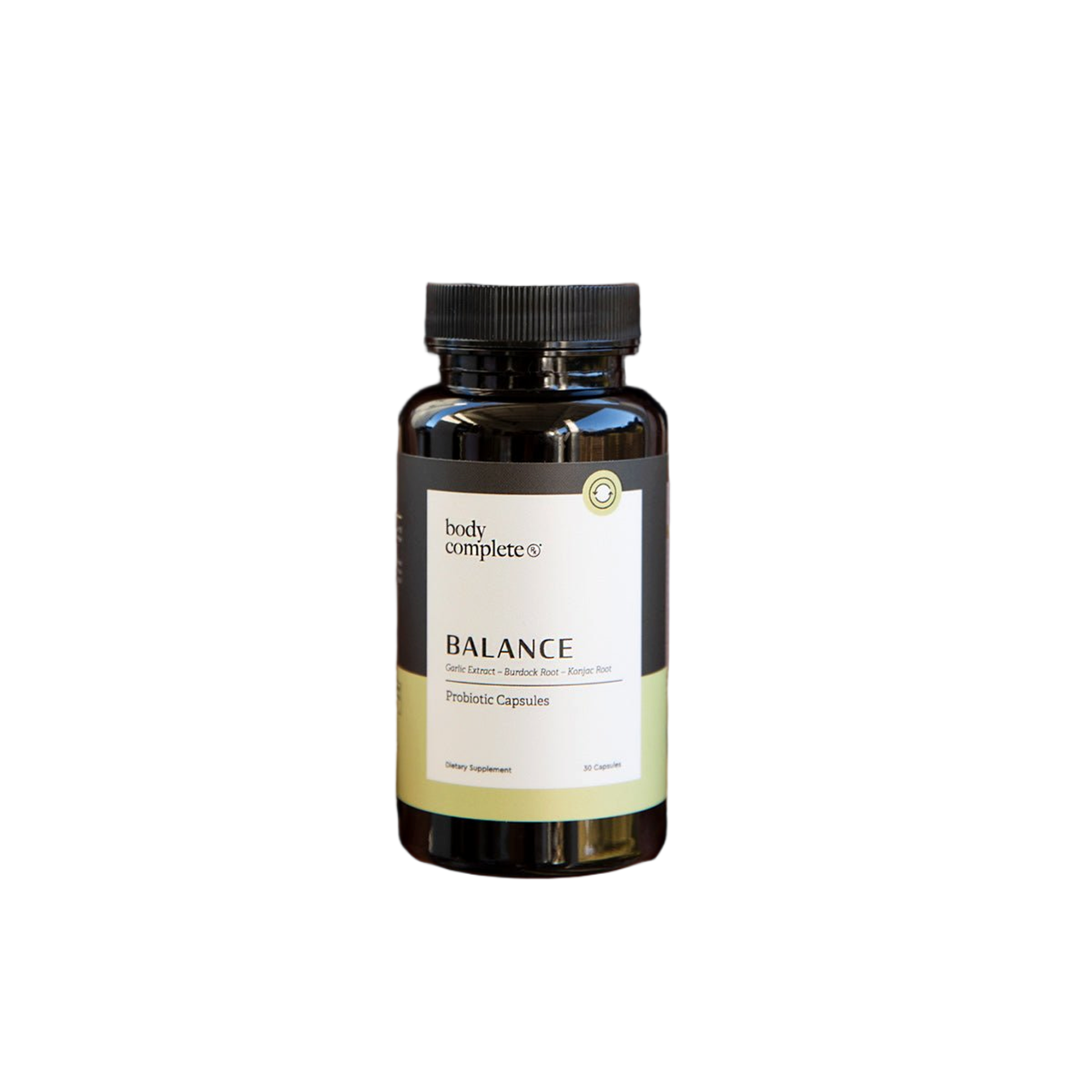 Bottle of Balance Probiotic Capsules front label