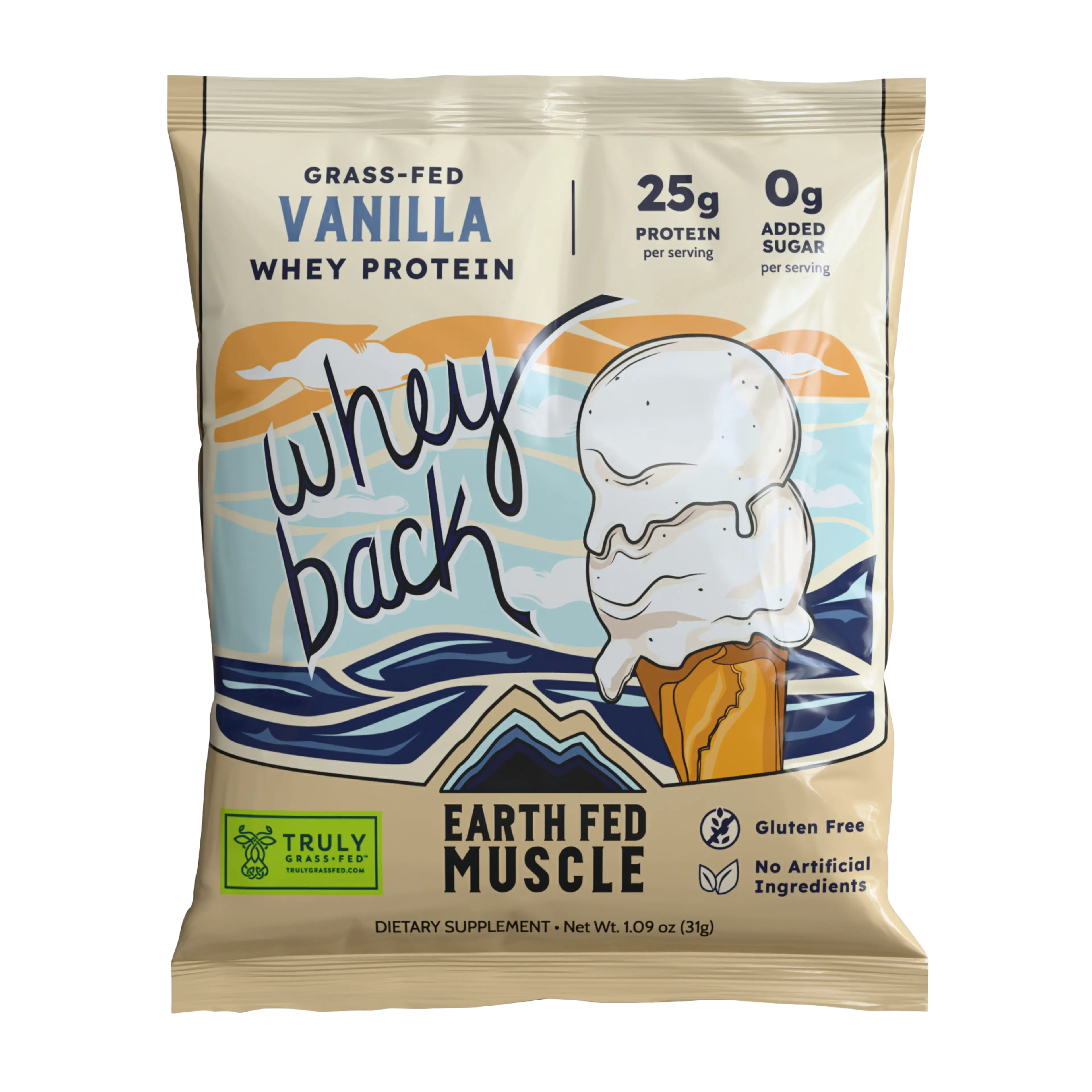 Whey Back Vanilla Grass-Fed Whey Protein - Single Serving