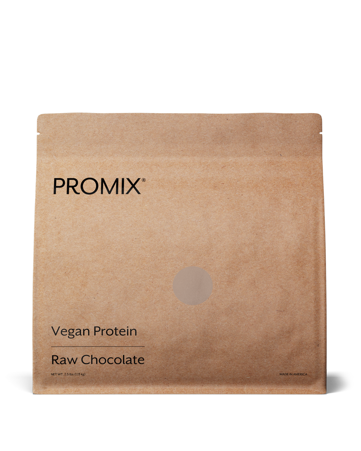 Promix 2.5lb raw chocolate vegan protein powder bag