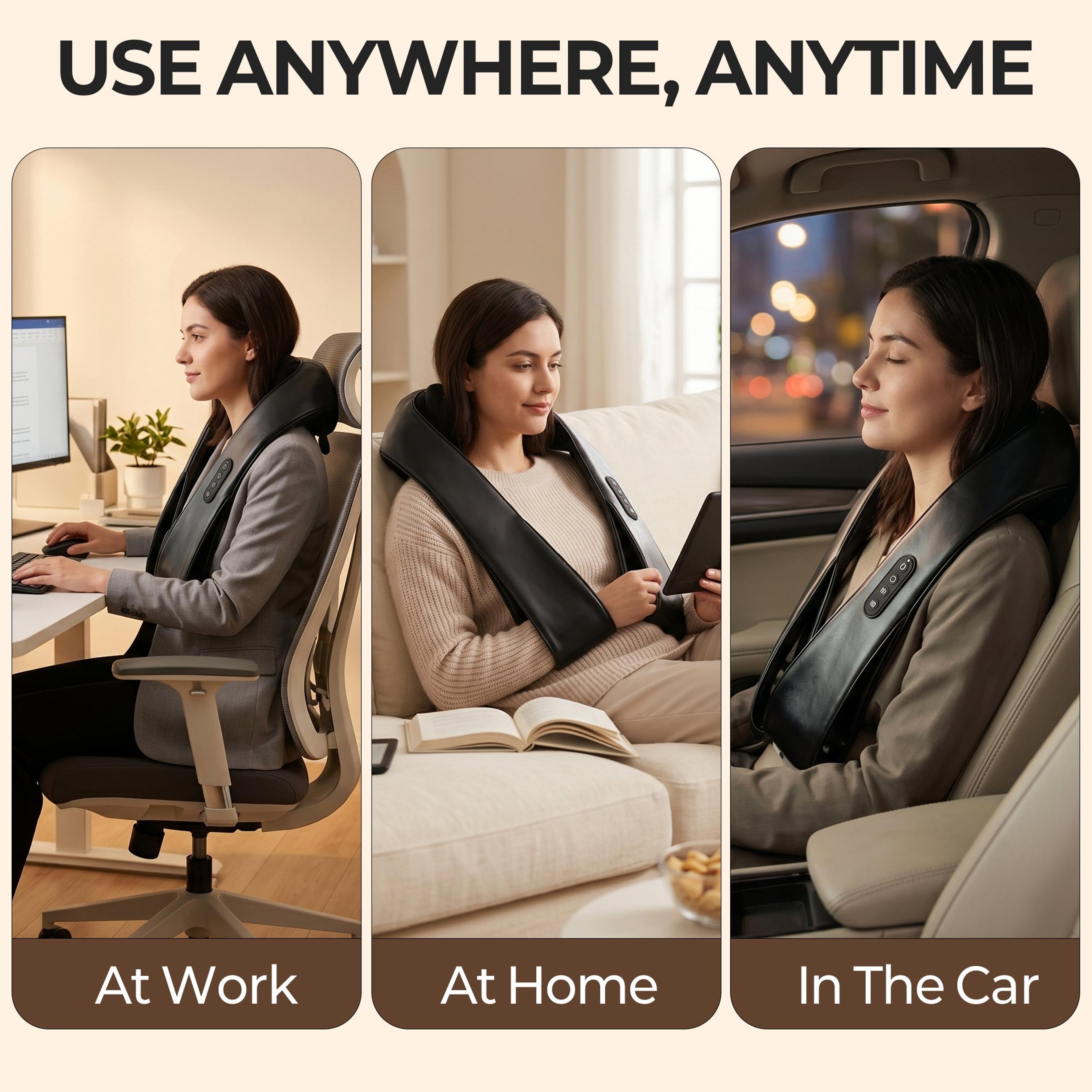 MOUNTRAX Cordless Neck & Shoulder Massager with Heat (Extended Strap) image 4