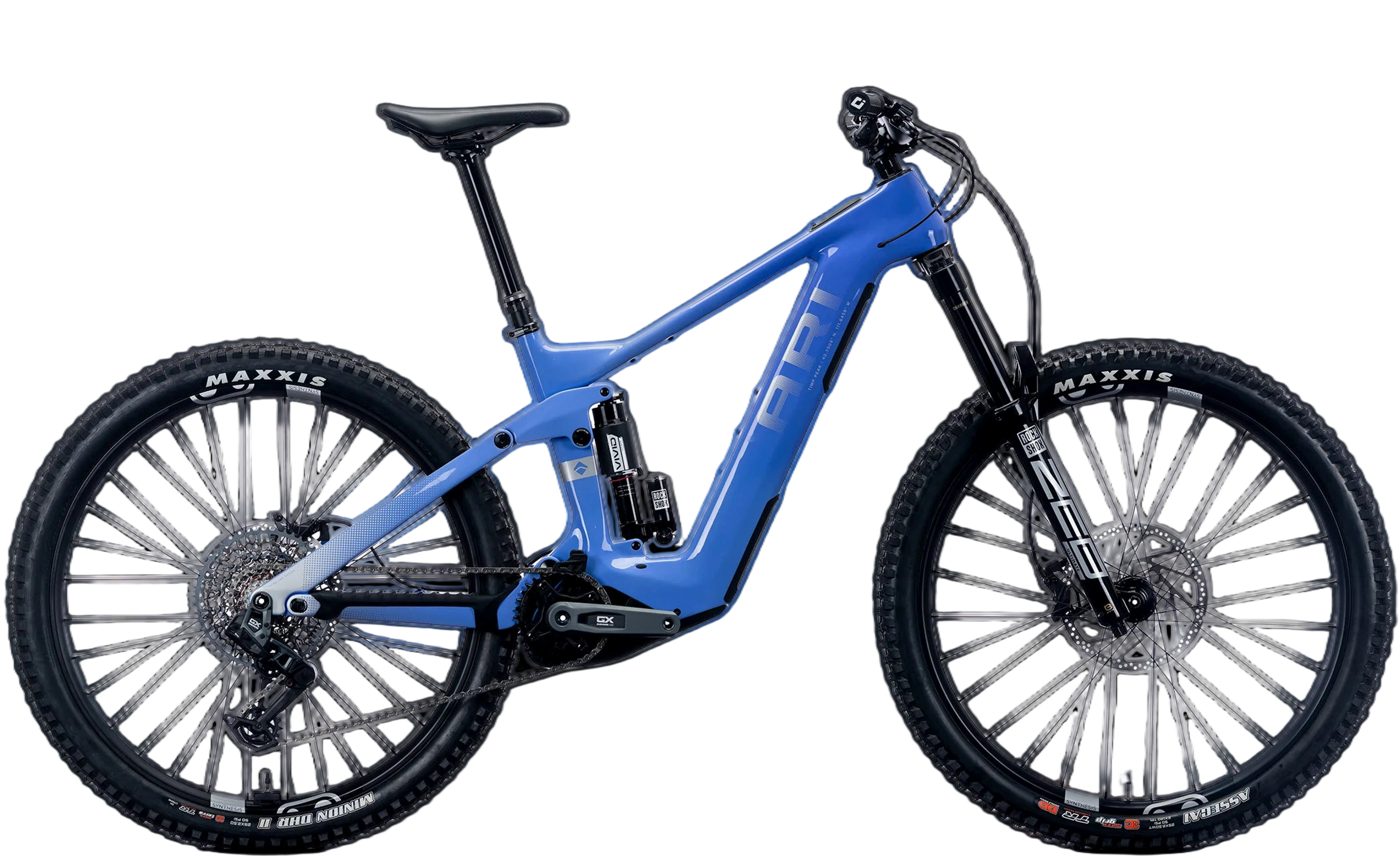 Timp Peak 2.0 Elite electric mountain bike in blue