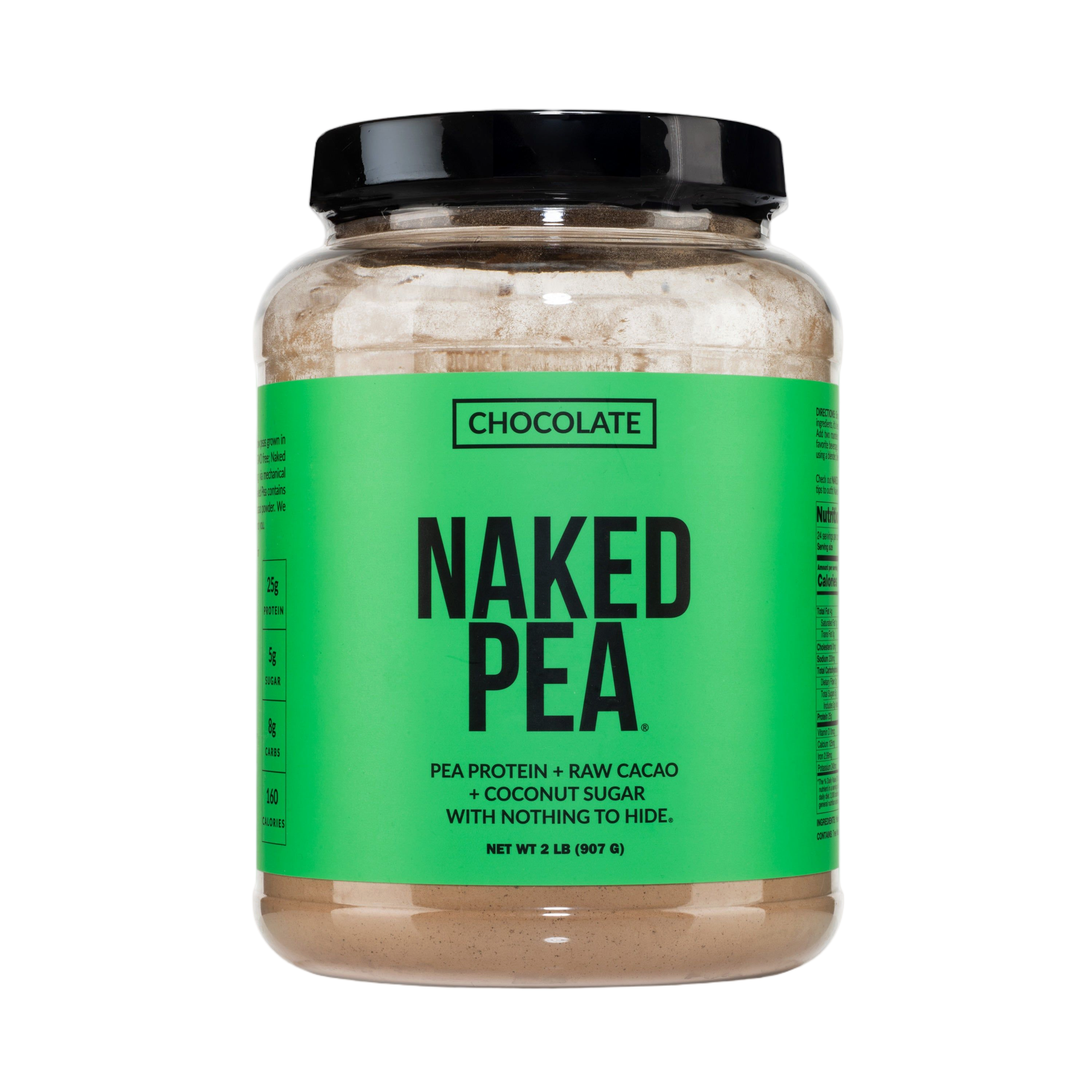 Bag of Naked Nutrition Chocolate Pea Protein Powder, 2LB