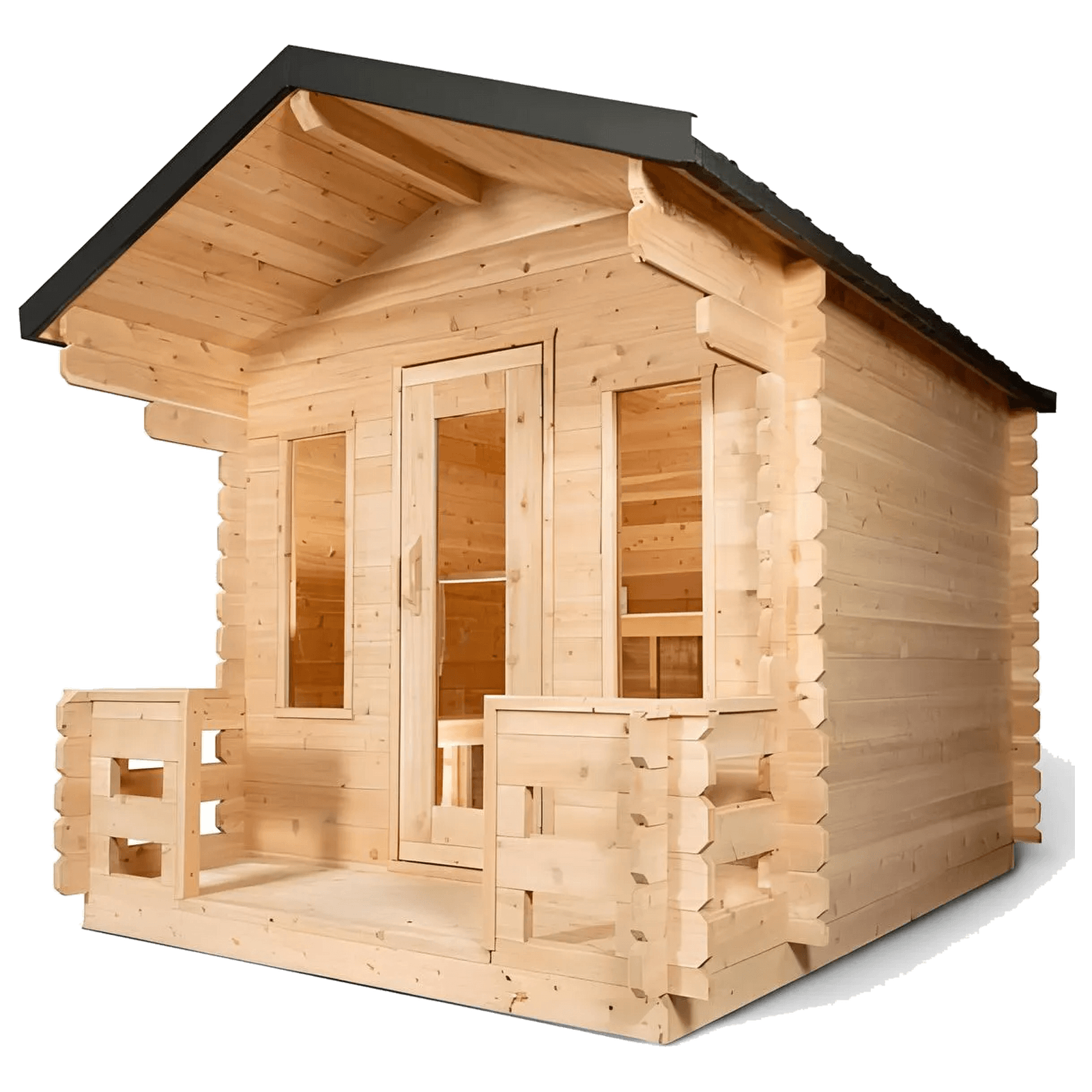 Dundalk Georgian 6-Person Outdoor Cabin Sauna w/ Porch